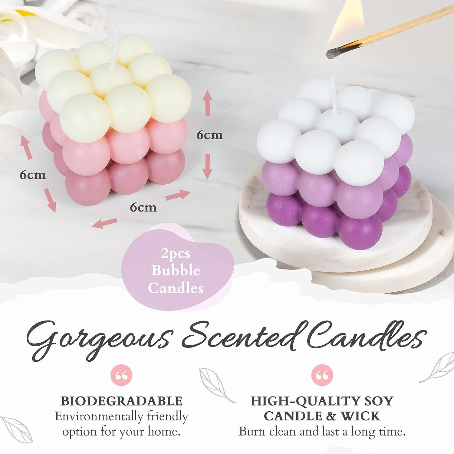 2Inch Bubble Cube Candle Cute Soy Wax Aromatherapy Small Candles
