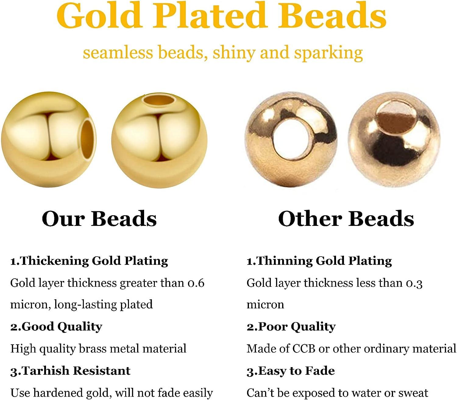 4mm Gold Plated Round Ball Spacer Beads