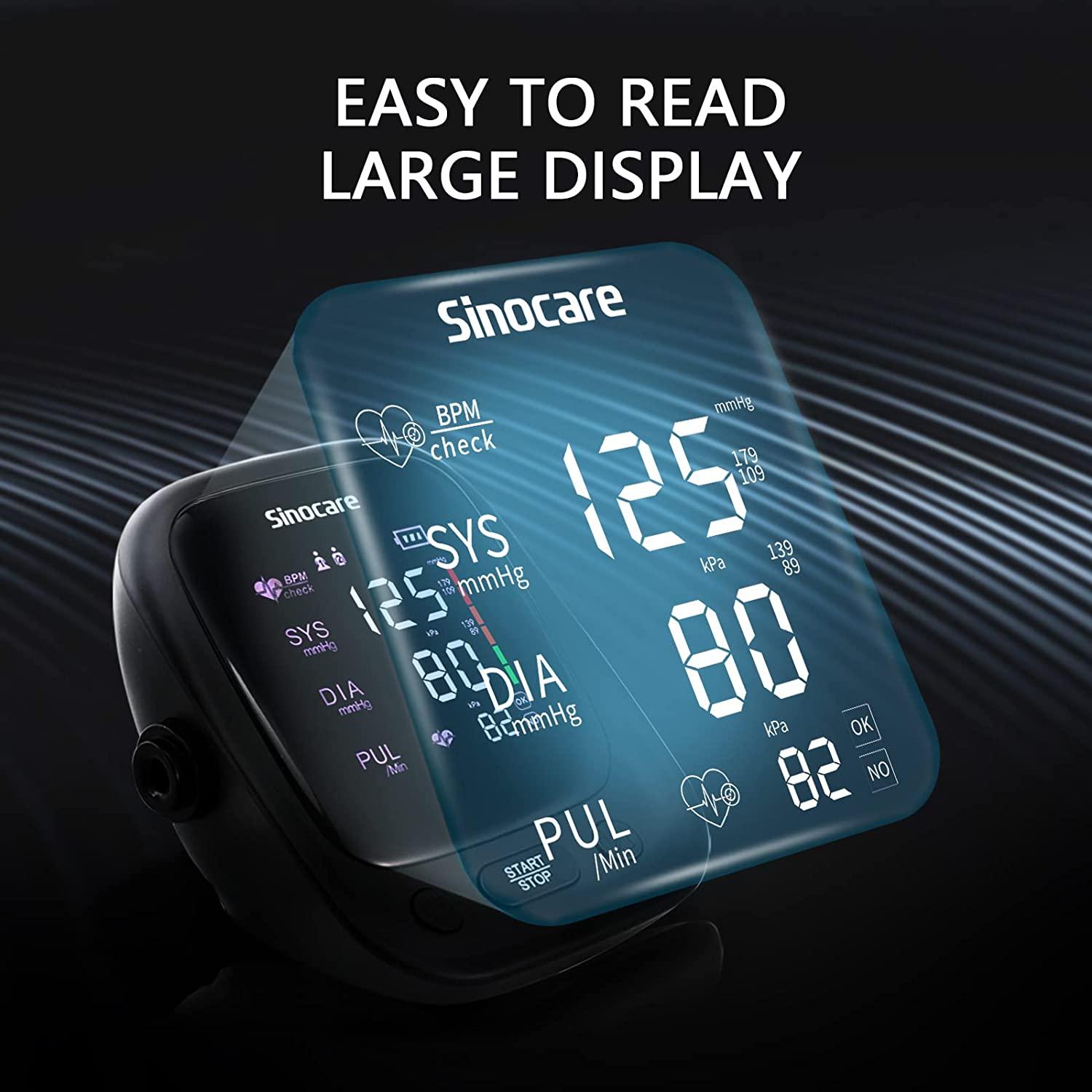 Sinocare Blood Pressure Monitor,Adjustable Large Upper Arm Cuff