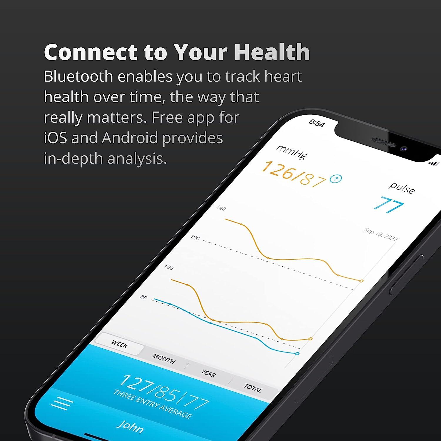 Greater Goods Smart Digital Wrist Blood Pressure Monitor, for  Home/On-The-Go, with iPhone or Android Connectivity via Bluetooth and  Premium Cuff, Designed in St. Louis 