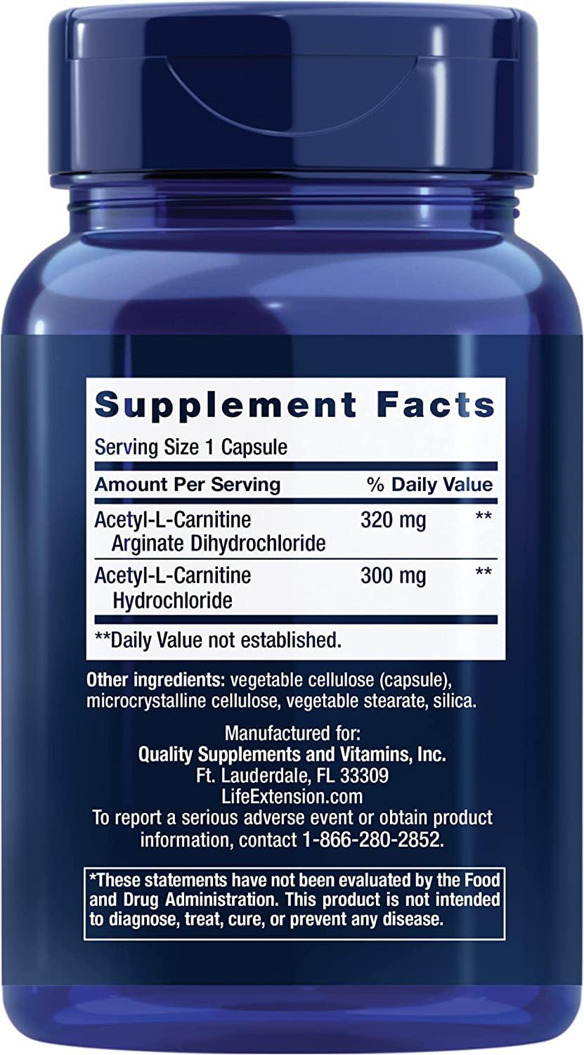 Life Extension Acetyl-L-Carnitine Arginate - 90 Vegetarian Capsules for Energy & Focus | Buy Now with Express International Delivery | GoSupps.com Life Extension Acetyl-L-Carnitine Arginate - 90 Vegetarian Capsules for Energy & Focus | Buy Now with Express International Delivery | GoSupps.com