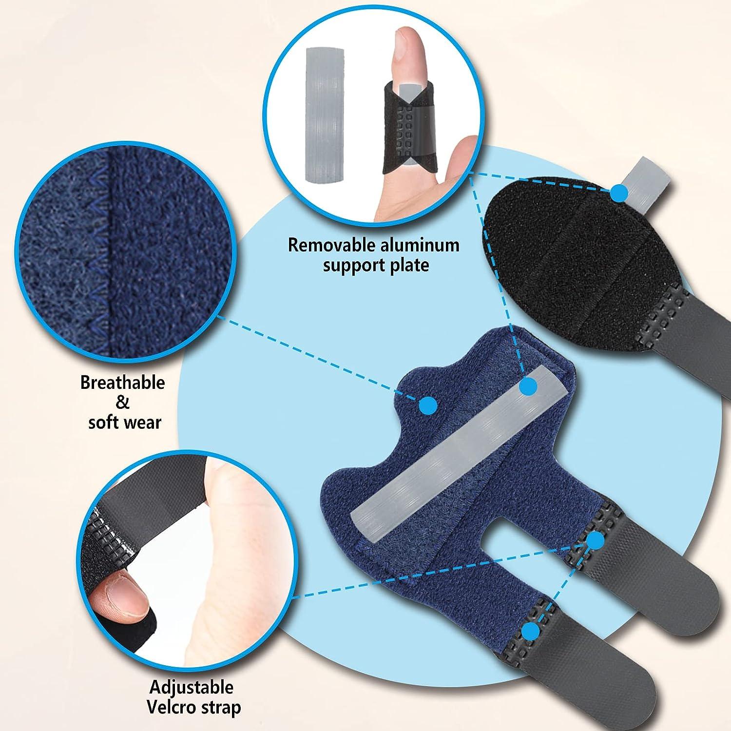 RonJea 6 Pcs Trigger Finger Splints 4 Double Straps & 2 Single Straps