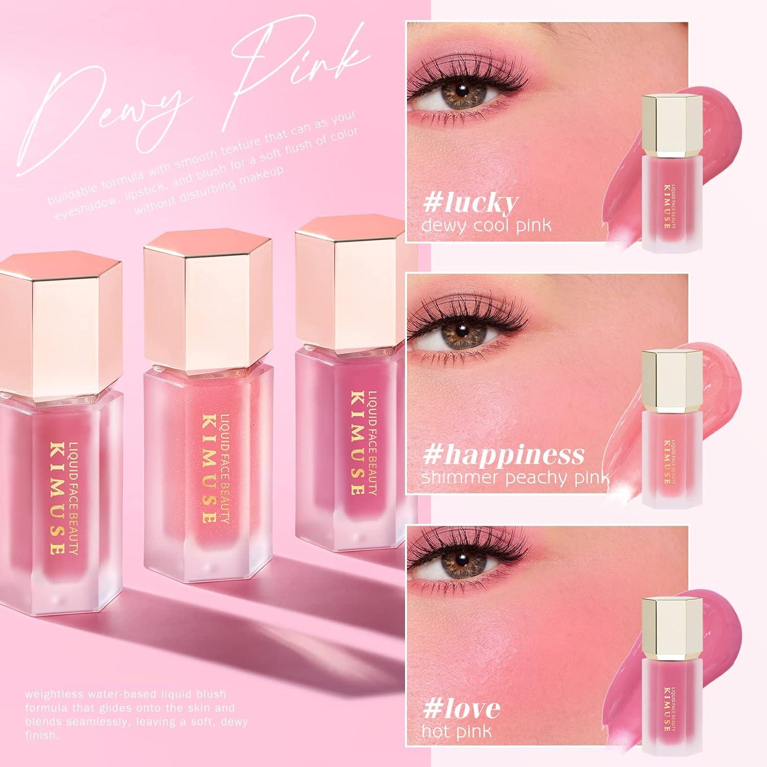 KIMUSE 2 Color Dual Cream Contour Stick & Weightless Soft Liquid Blush