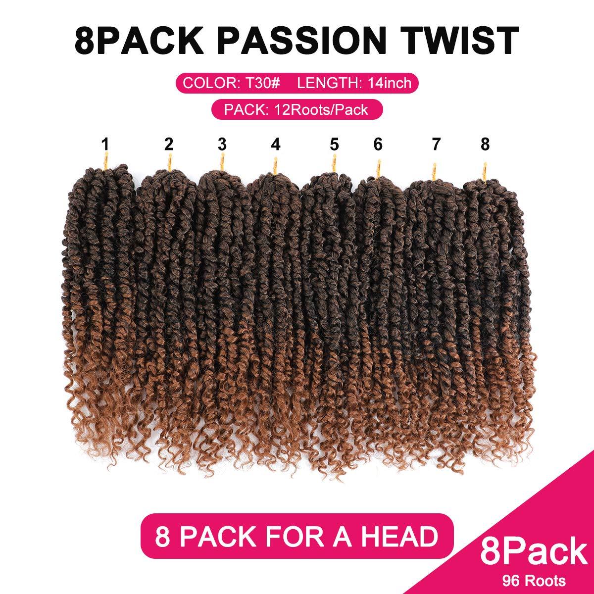 Passion Twist Hair - 8 Packs 14 Inch Passion Twist Crochet Hair For ...