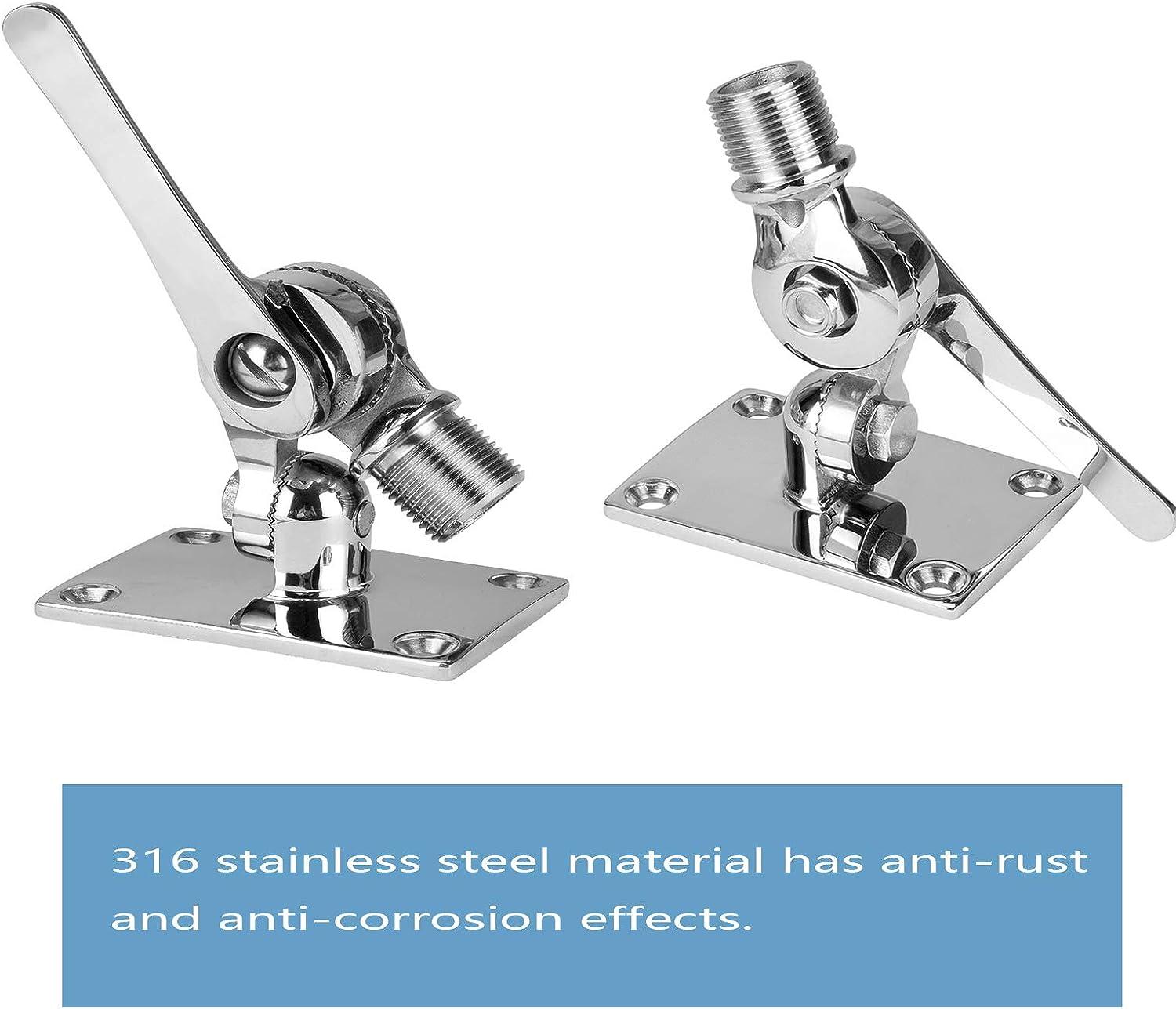 Marine VHF Antenna Mounts, Adjustable Base VHF Antenna Mount for Boat