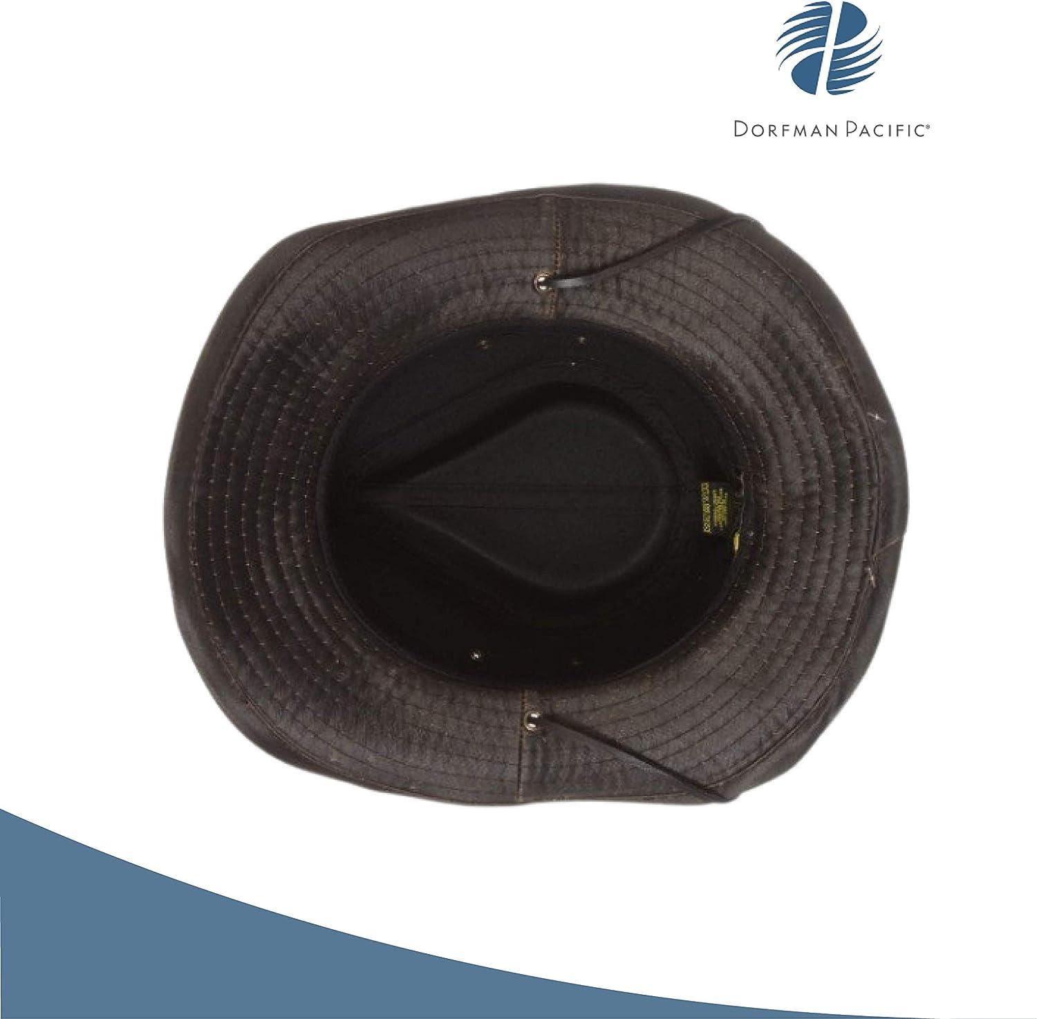 Dorfman Pacific Men's Outback Hat Medium Brown with Chin Cord Buy