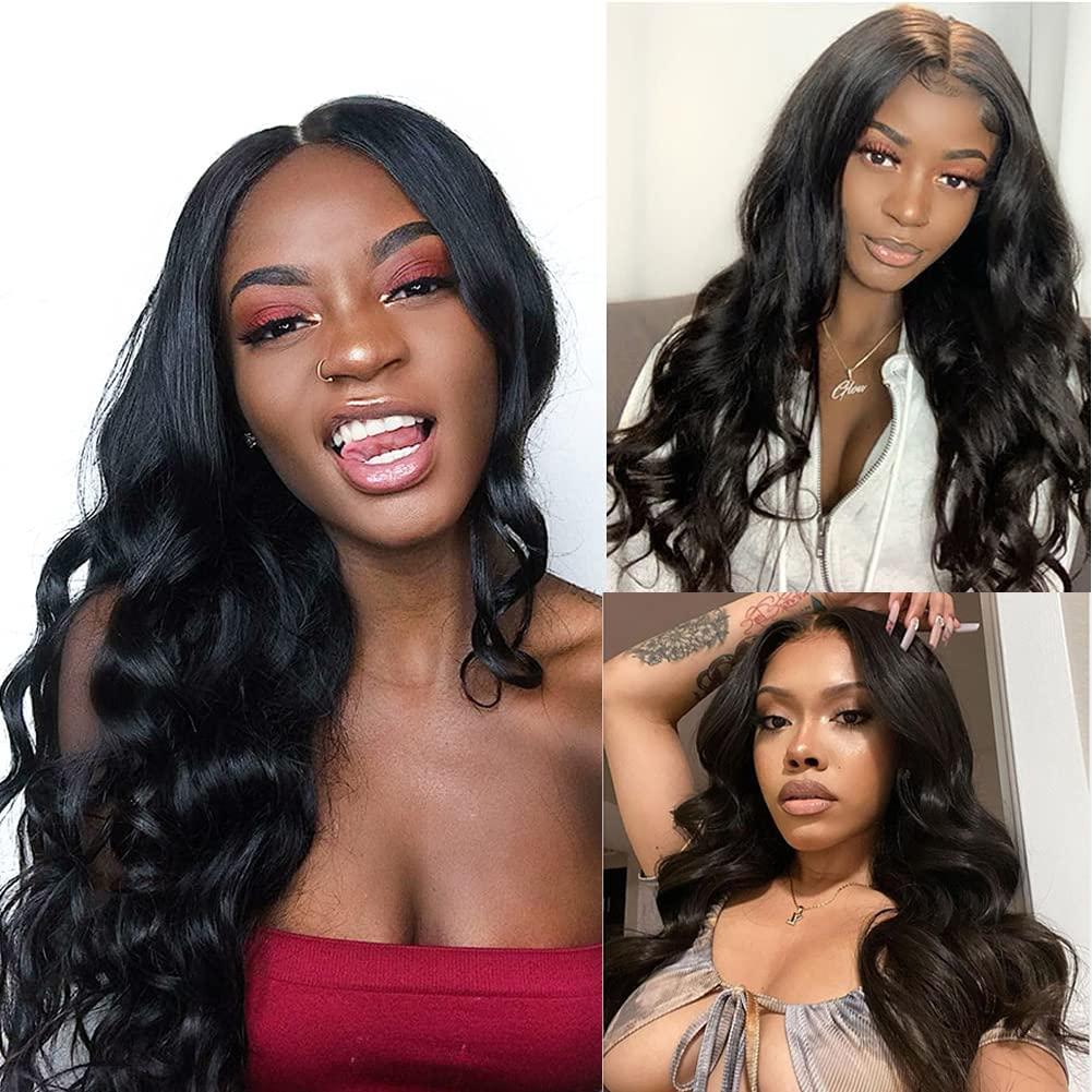 Brazilian Body Wave 3 Bundles with Closure (14 16 18 +12 Closure)100% Unprocessed  Body Wave Human Hair Weave with 4x4 Free Part Lace Closure Natural Color ( Bundles with Closure) 14 16 18+ 12 Inch