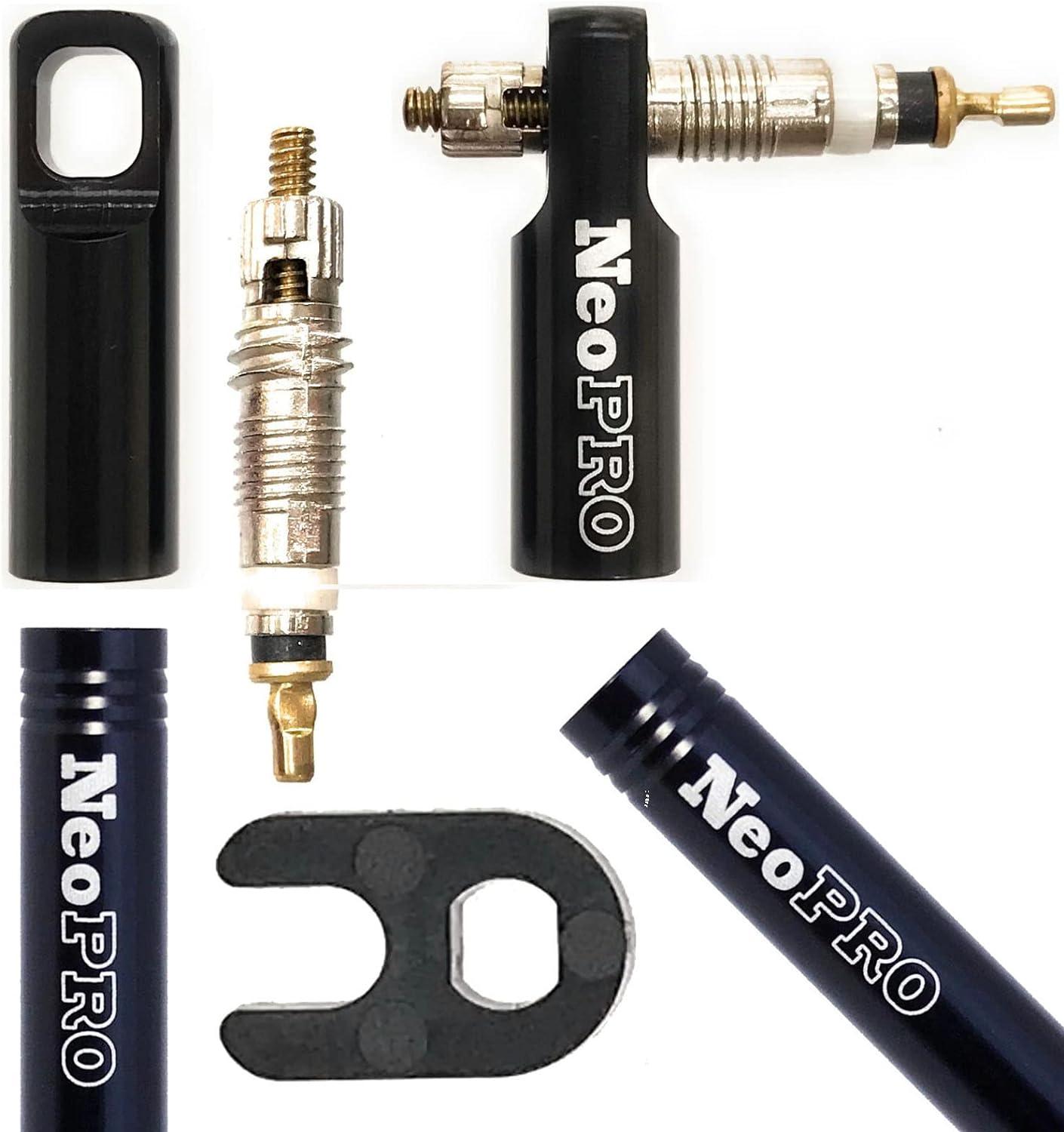 Estensore Per Valvola Presta NeoPRO 20mm – Confezione Da 2 Con Tappo CNC E Kit Nucleo – Nero - 2