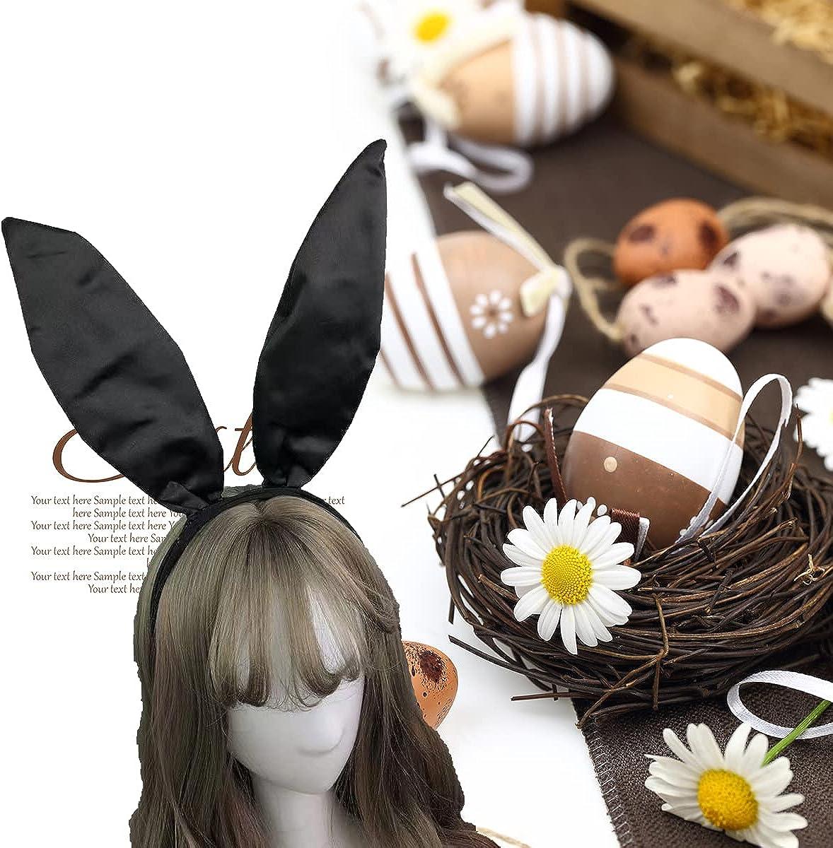 FRCOLOR Bunny Ears Headband, Easter Sweet Sexy Rabbit Ear Hair Band for  Party Cosplay Costume Accessory (Black)