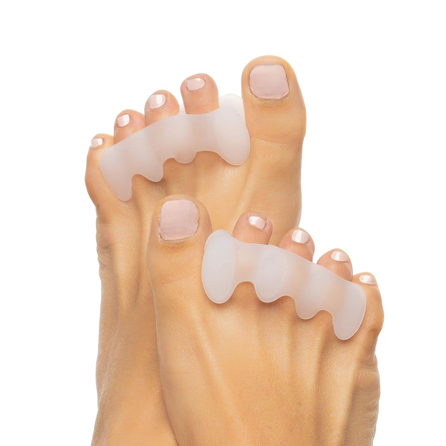 Toe-Separators T Tersely-2 Pairs Soft Gel Toe Spacers to Correct Bunions  Restore