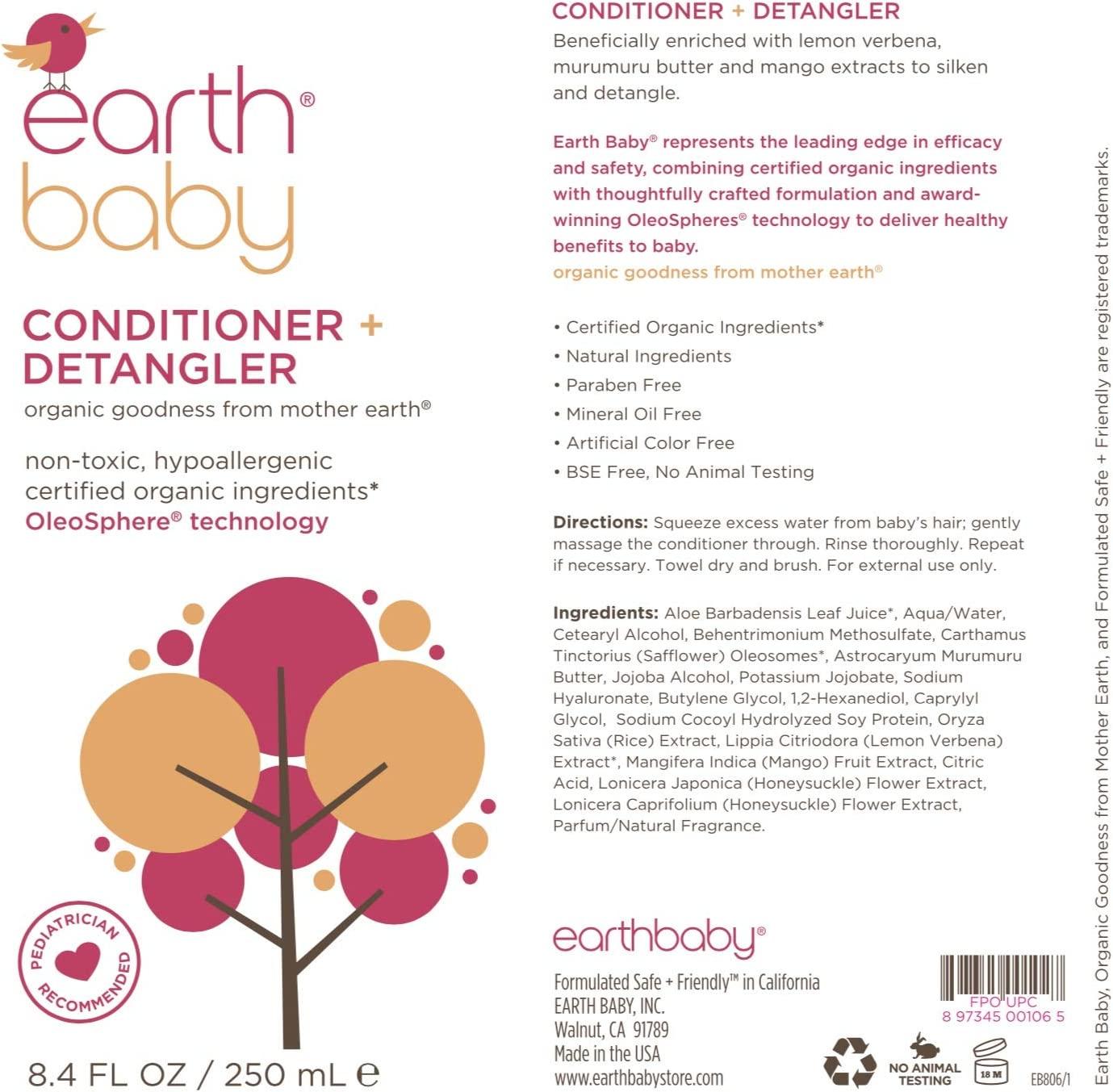 Earth Baby Hypoallergenic Conditioner + Detangler Natural & Organic
