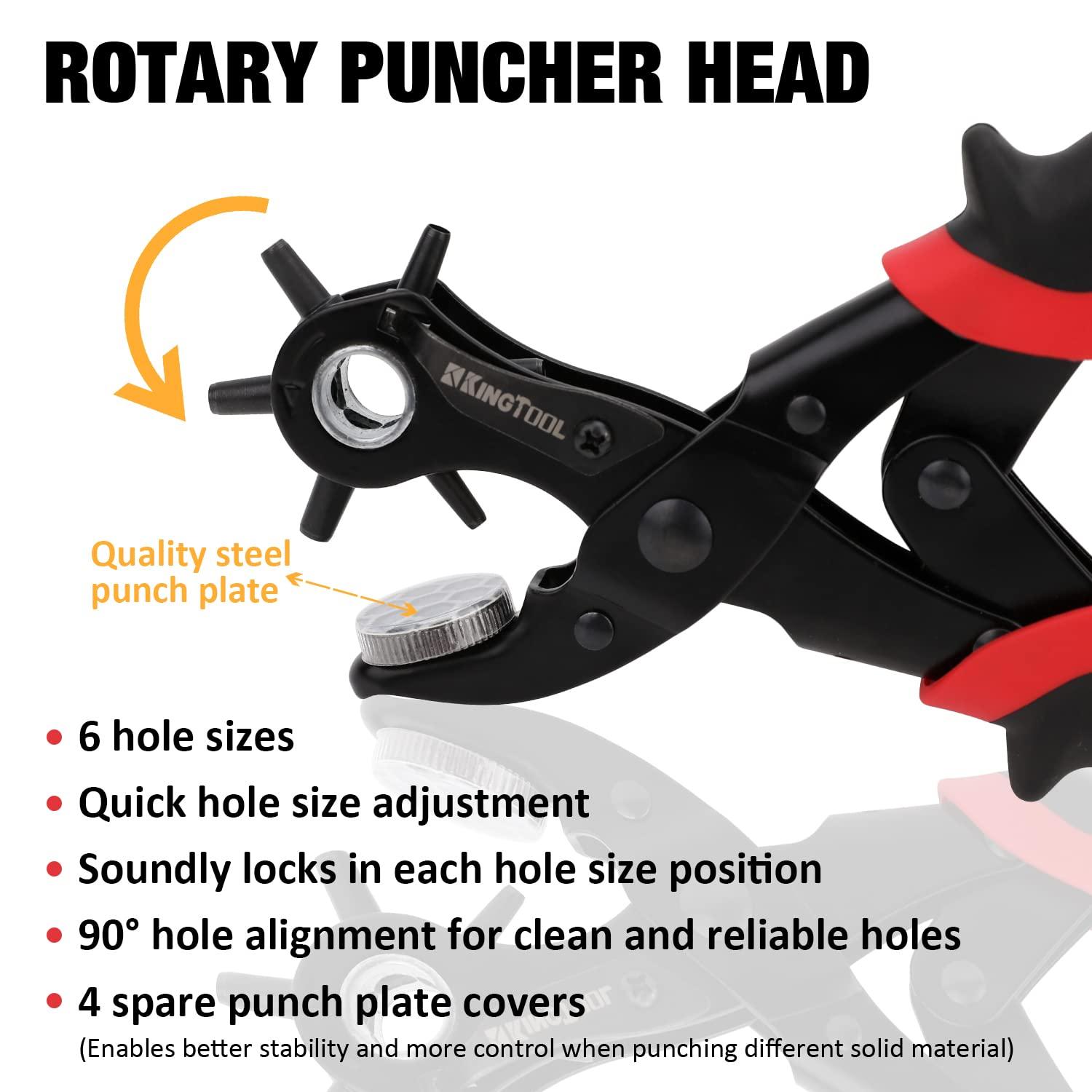 Desktop Leather Hole Punch Set, Super Heavy Duty Rotary Puncher, Multi Hole  Size