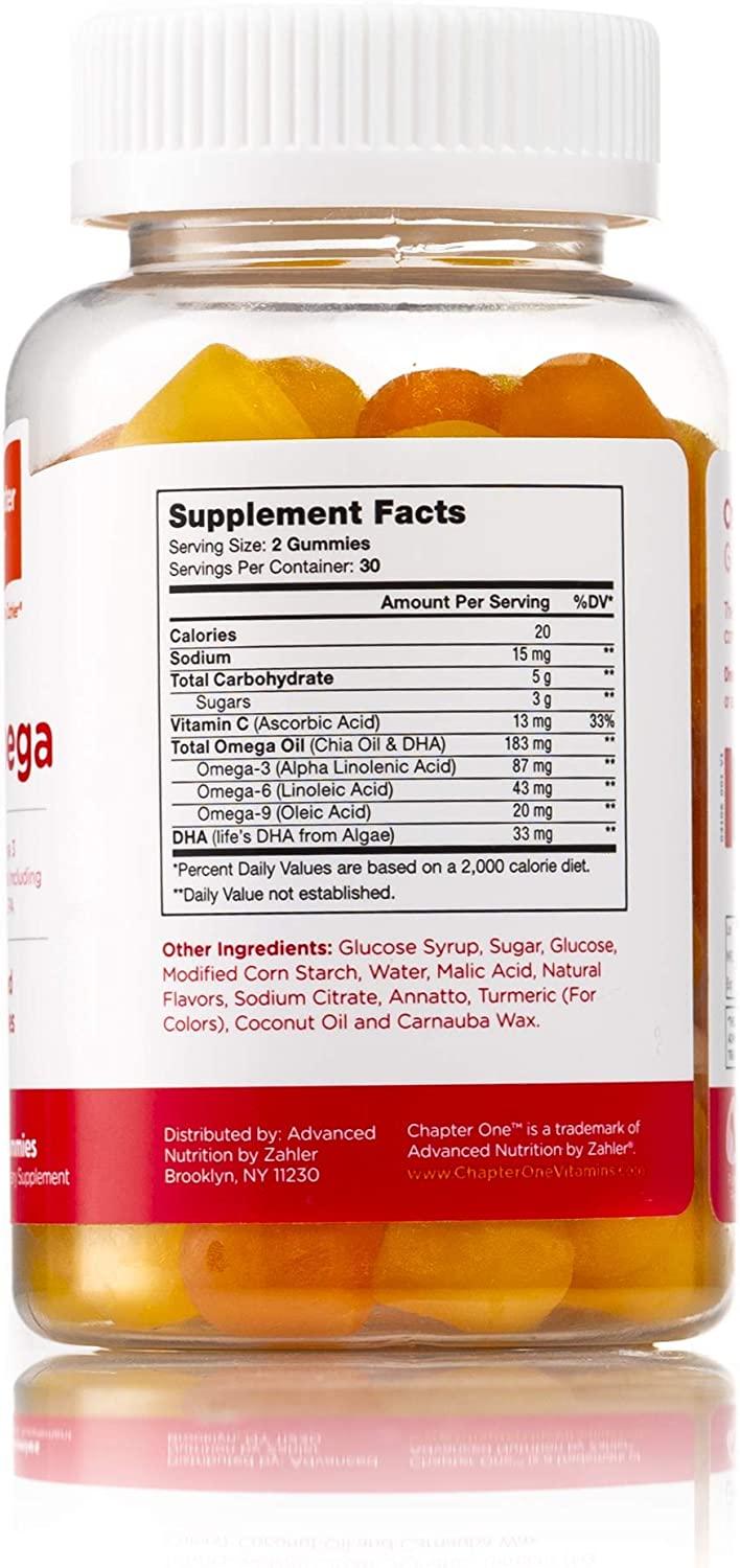 Chapter One Omega Gummies, Chewable Omega 3 Gummies for Kids, Kosher