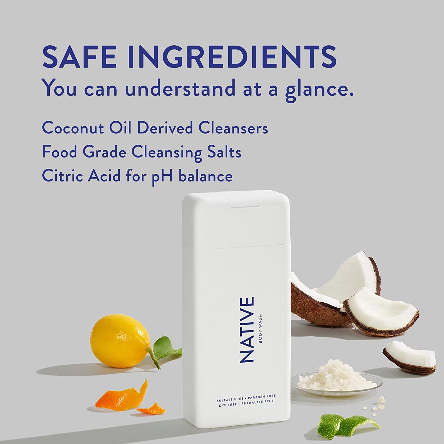 Native Body Wash Natural & Hydrating for Men & Women Sulfate