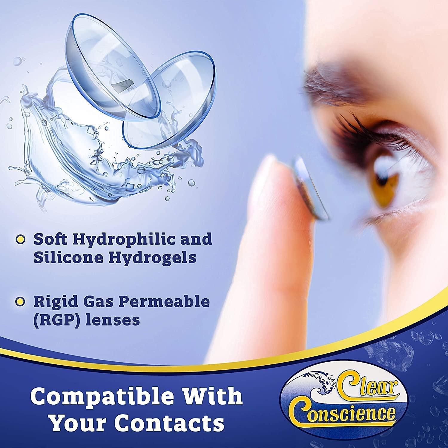 Clear Conscience Contact Lens Solution 12oz MultiPurpose Cleaner for