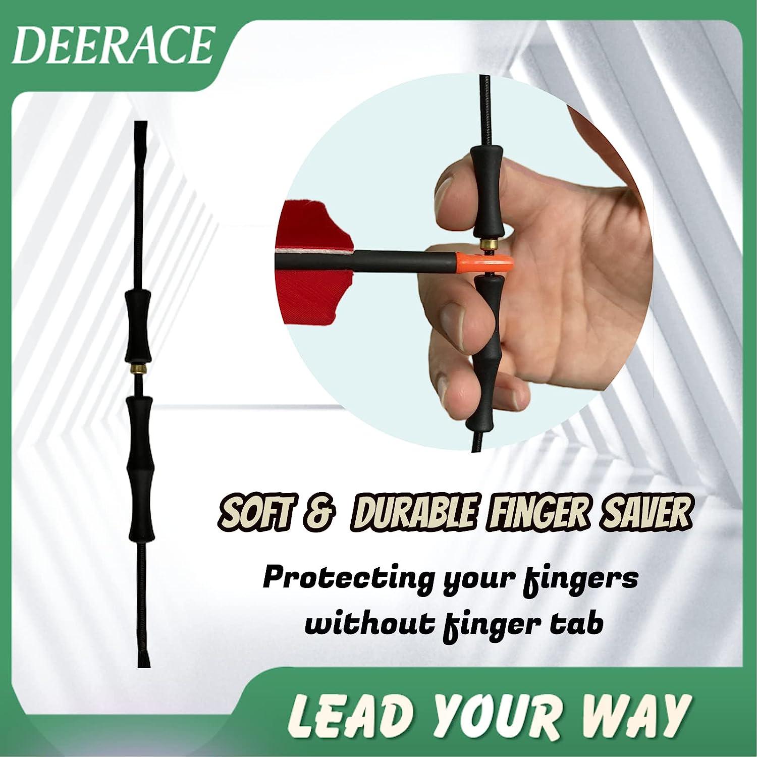 DEERACE Traditional Recurve Bow String Set with Finger Savers Dacron Bowstring Guard AMO 62