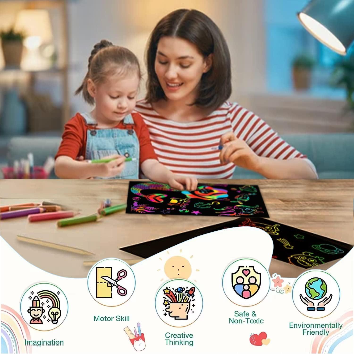 YesoGreat Rainbow Scratch Art Book for Kids Scratch Paper Crafts