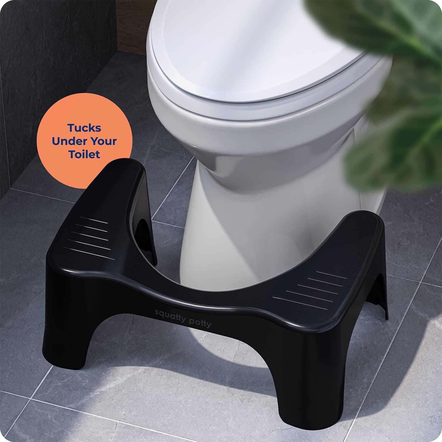 Squatty Potty The Original Bathroom Toilet Stool, Curve Lightweight with  Sleek and Modern Design, Black, 7