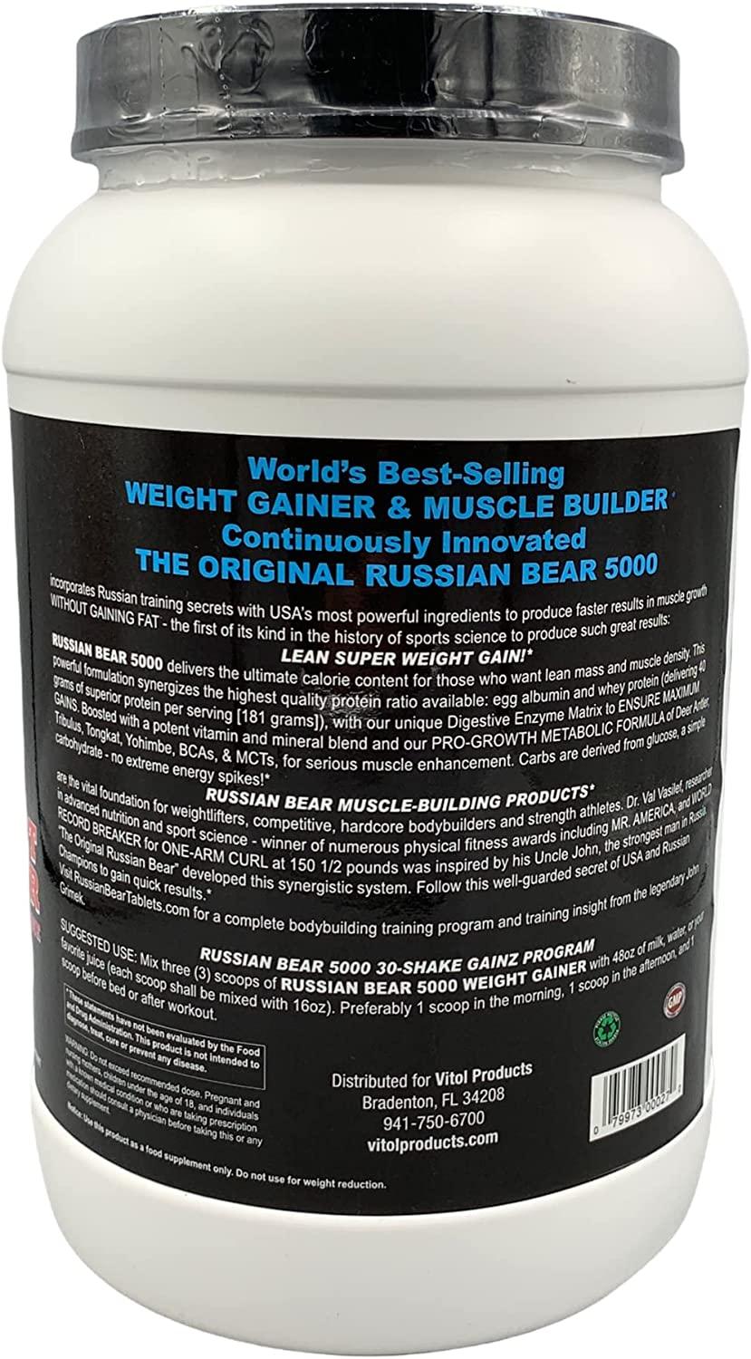 Vitol Russian Bear 5000 Ice Cream Vanilla 4lb Bottle Vanilla ...