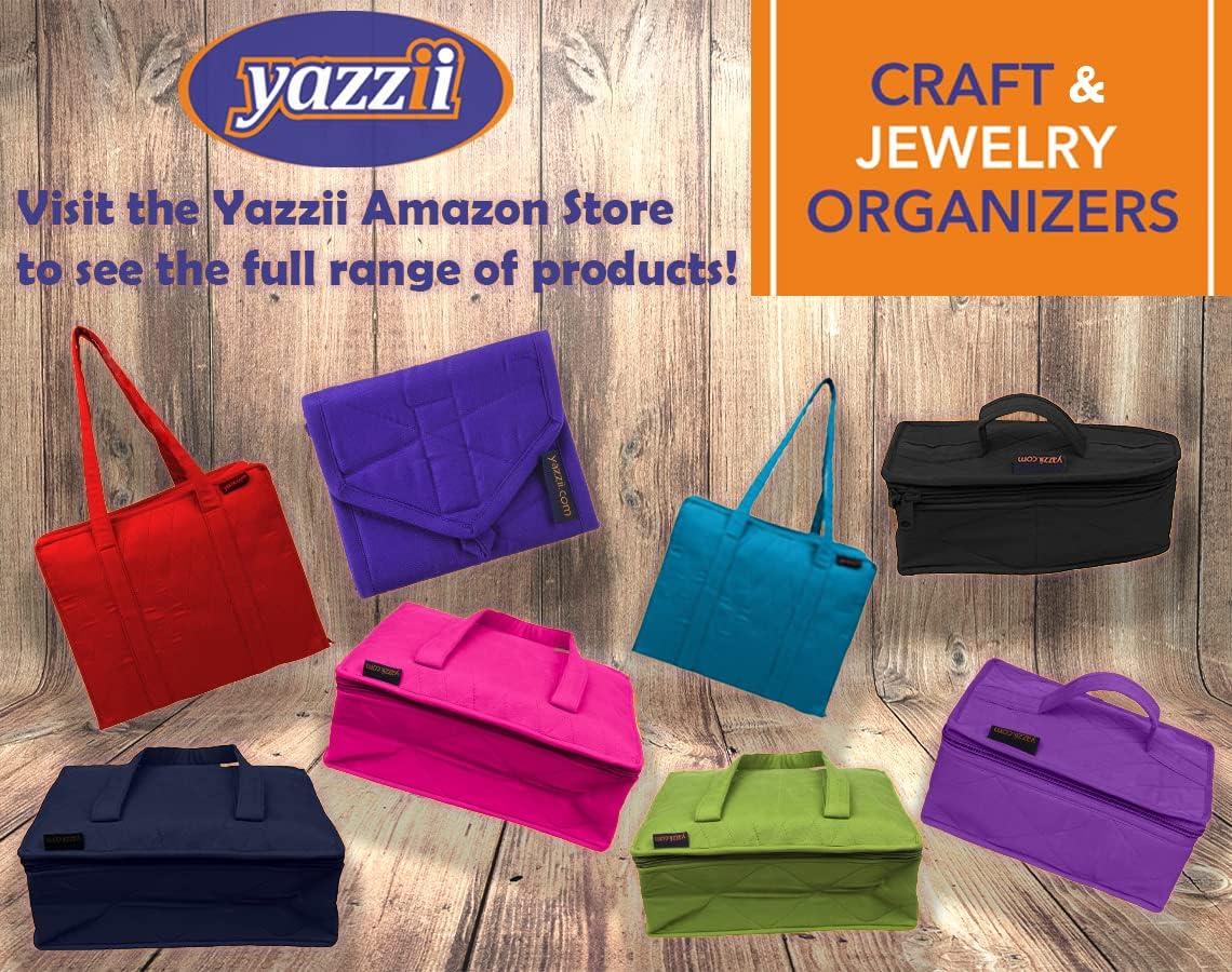 Yazzii 4 Pocket Crafter s Organizer Tote Arts & Crafts Storage Tote Bag -  Multipurpose Storage Organizer for Crafts Sewing Jewelry Make Up Purple