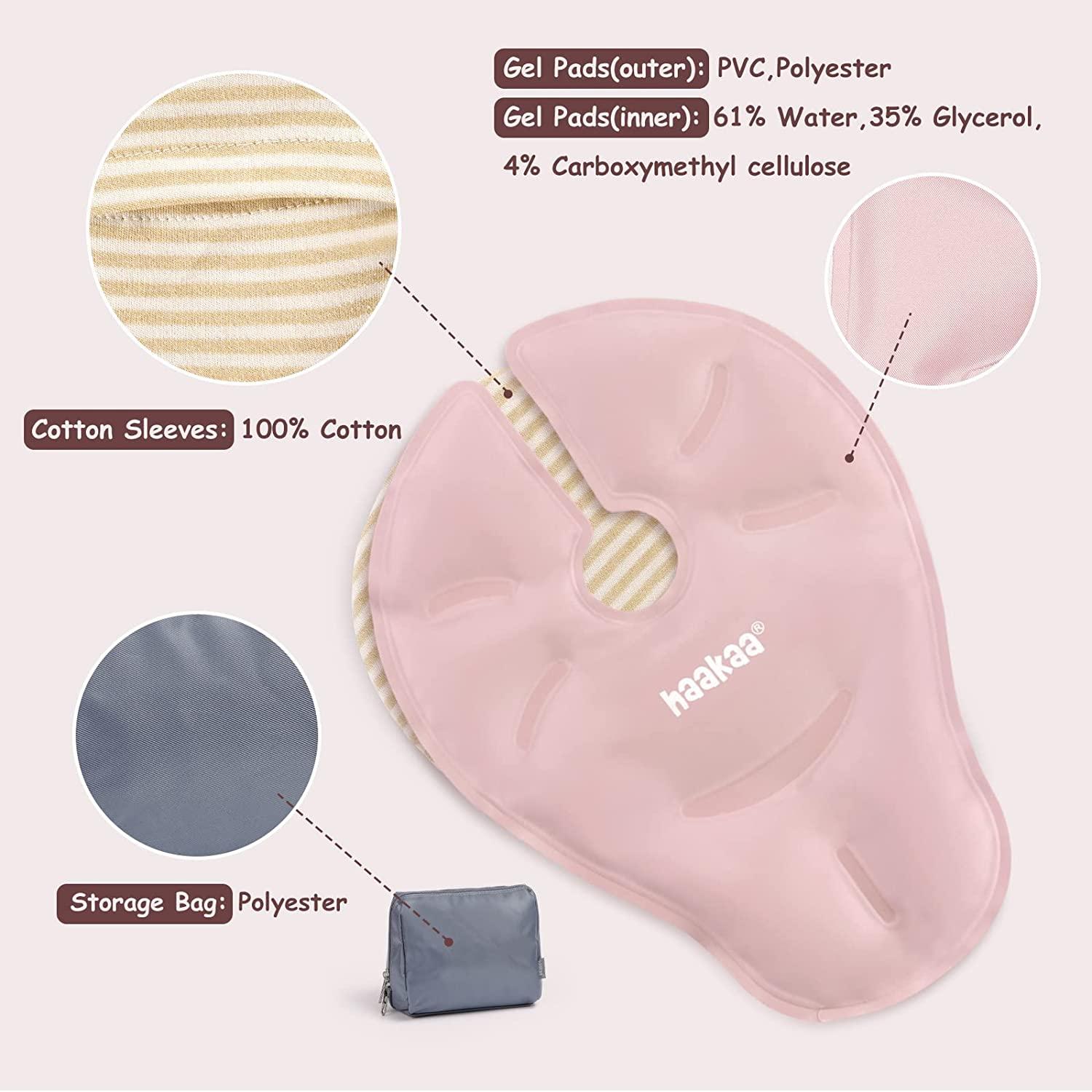 haakaa Hot & Cold Reusable Breast Therapy Pads2pk (Blush) Nursing Pads for Breastfeeding