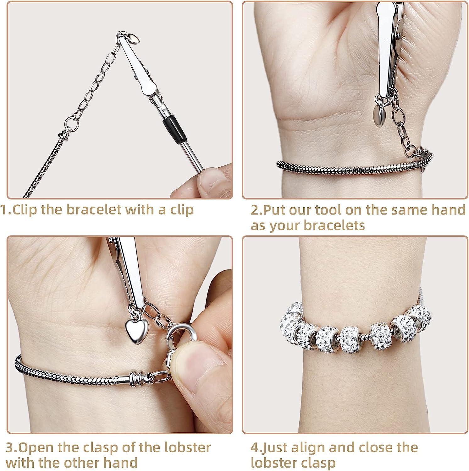 20PCS Snake Chain Charm Bracelet with Bracelet Helper Adjustable