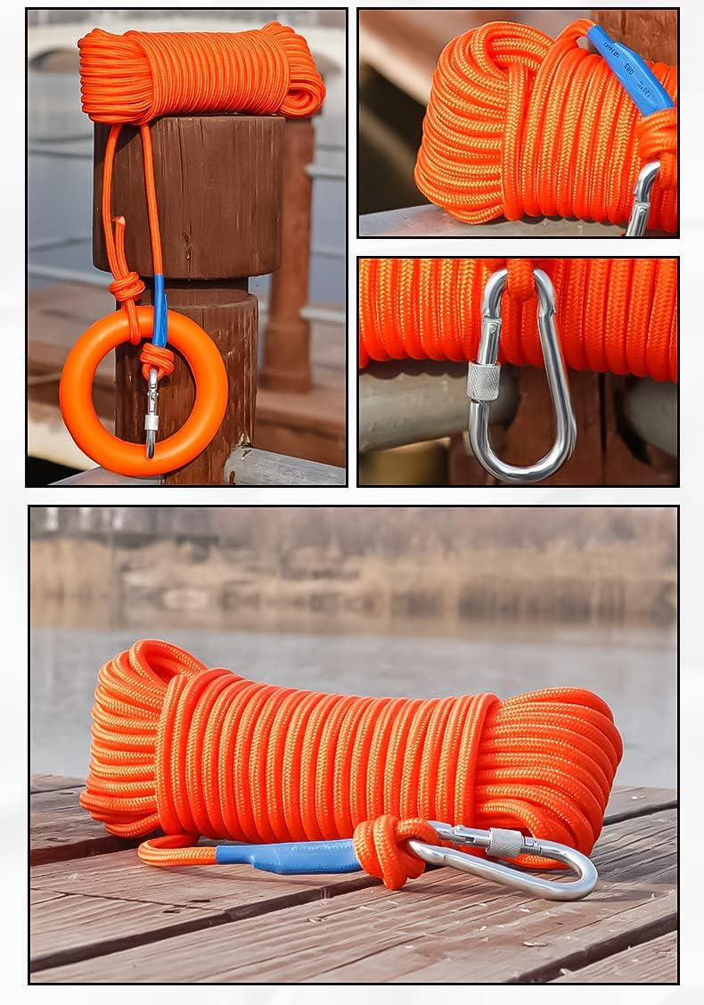 Gouccpu Water Rescue Throw Rope Outdoor Professional Water Floating  Lifesaving Rope Floating Lifeline Water Rescue Lifeguard Rope with Hand  Ring 30meter Outdoor Buoyant Rope with Spring Hook