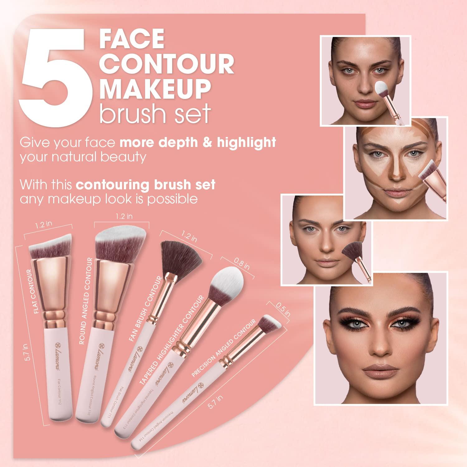 Pro Face Contour Brush Set Synthetic Contouring Sculpting and