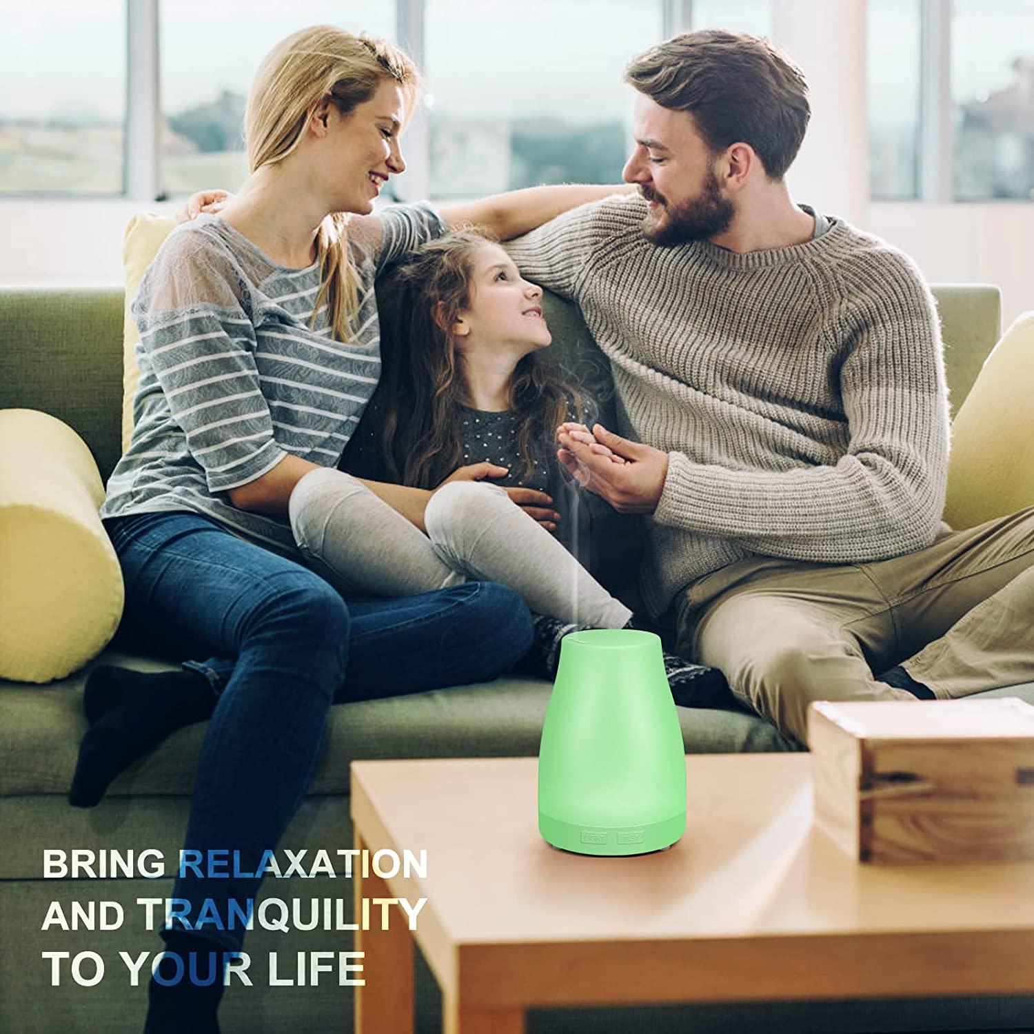 Diffuser, Homeweeks 300ml Colorful Essential Oil Diffuser with