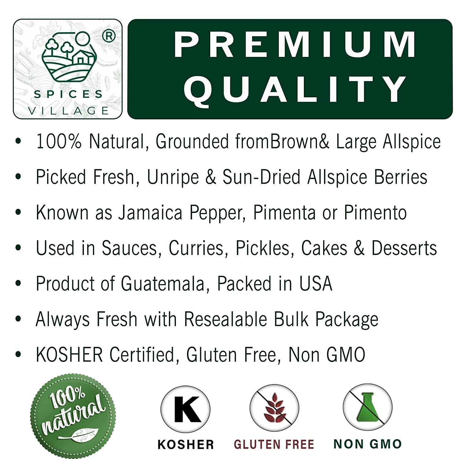 SPICES VILLAGE Ground Allspice (8 oz) Powdered Fresh Whole Allspice