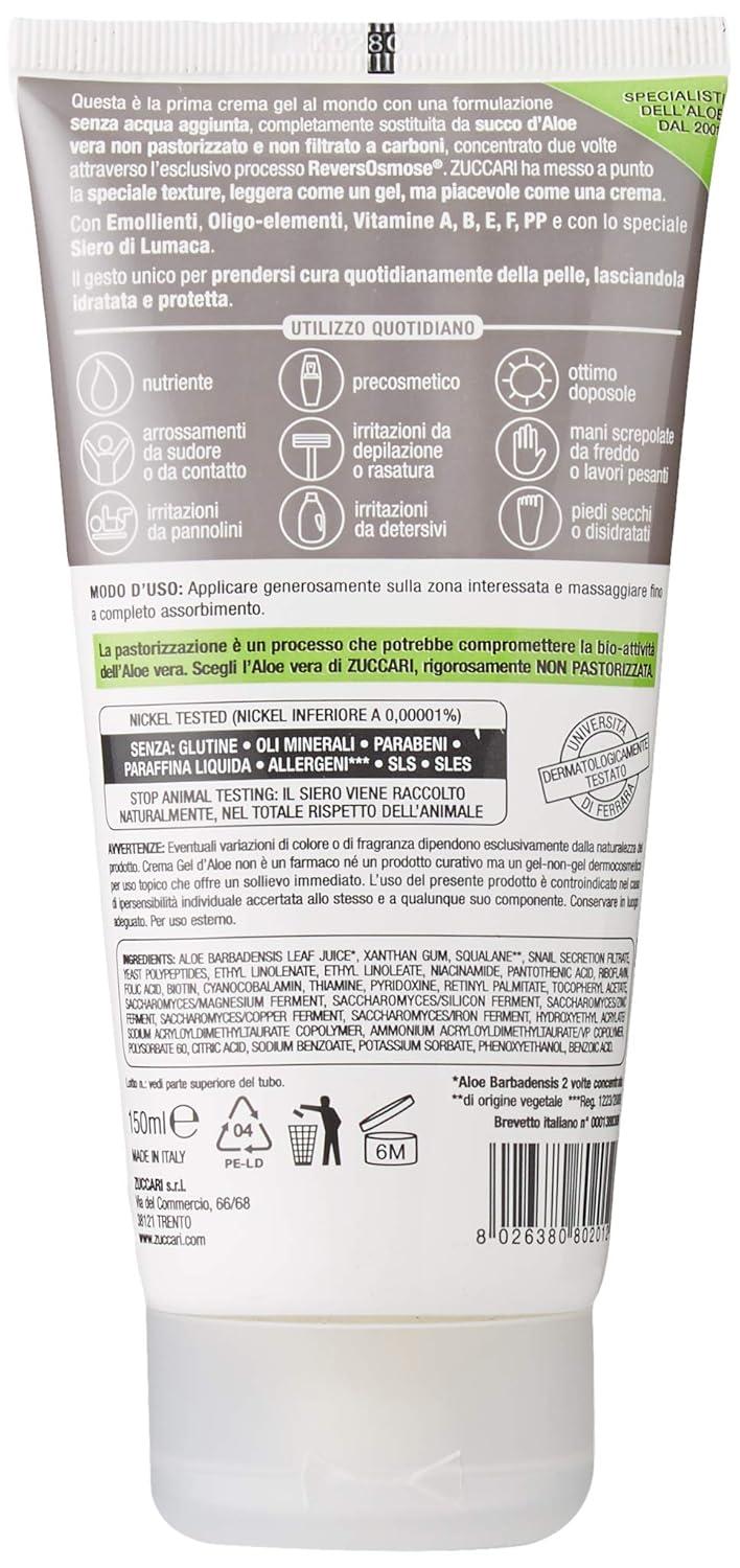 ZUCCARI Aloe Vera Cream Gel 150 ml - Nourishing Moisturizer for Skin |  International Shipping Available | Buy Now with Express International  Delivery | GoSupps.com