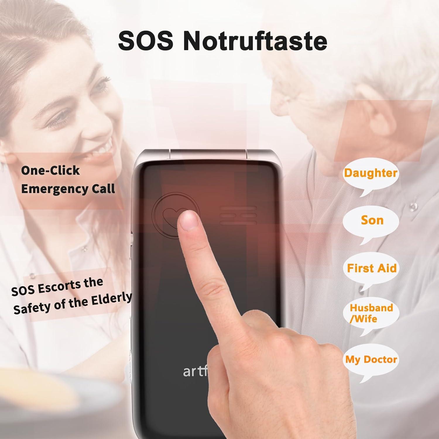 Artfone g3 senioren flip telefoon - 3g dual sim sos - grijs - Elektronica online kopen? | Korting tot 38