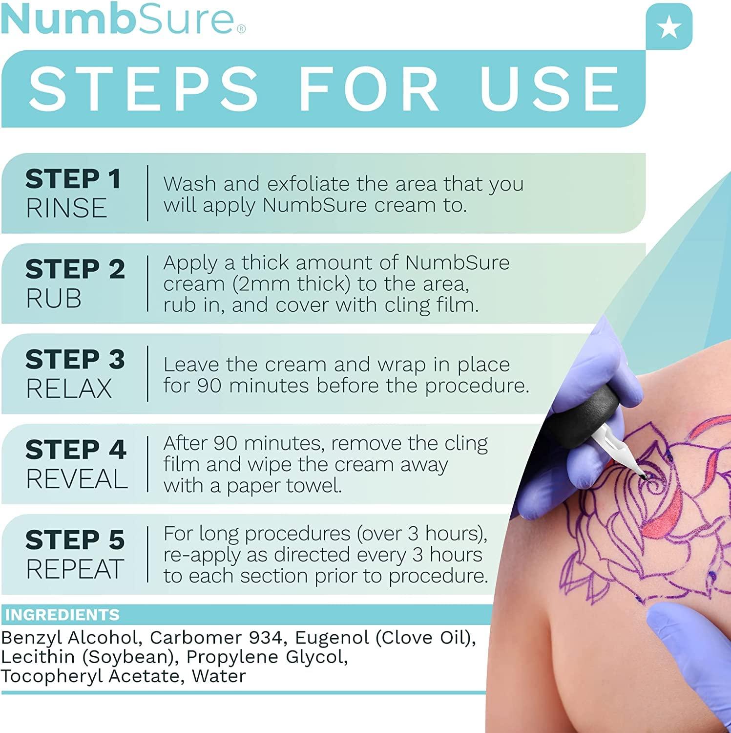 5 Lidocaine Numbing Cream by NumbSure Extra Strong Topical Numbing