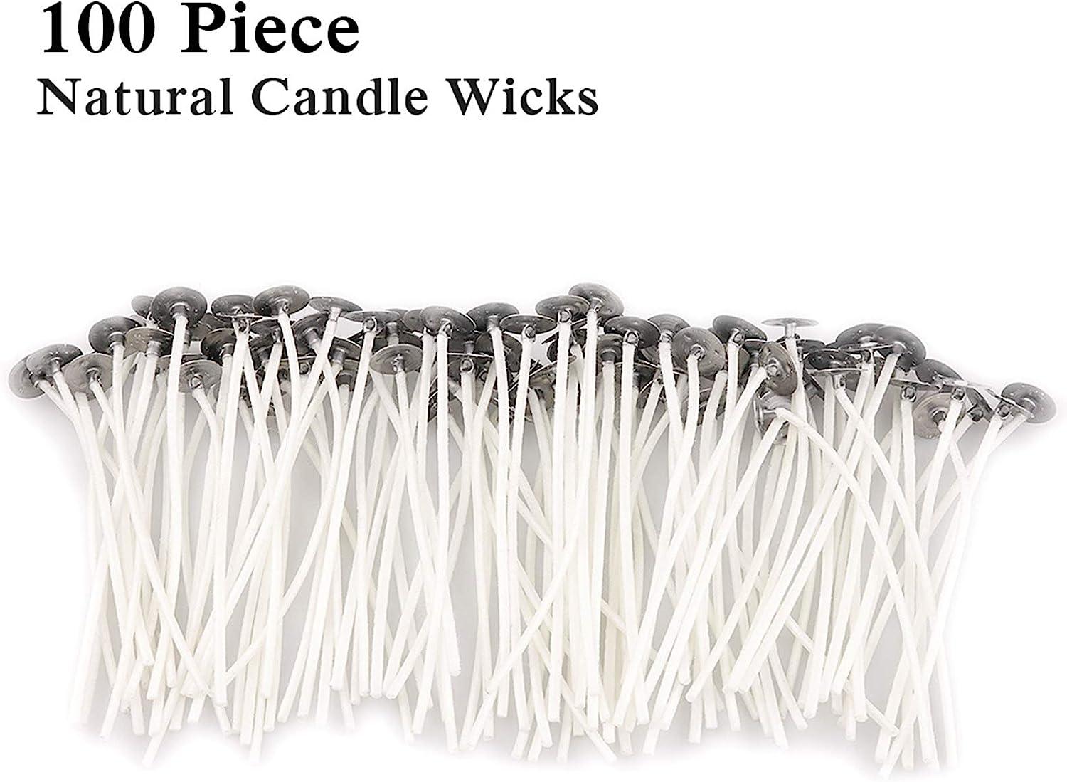 EricX Light 100 Piece Natural Candle Wick Low Smoke 6 Pre-Waxed & 100% Cotton