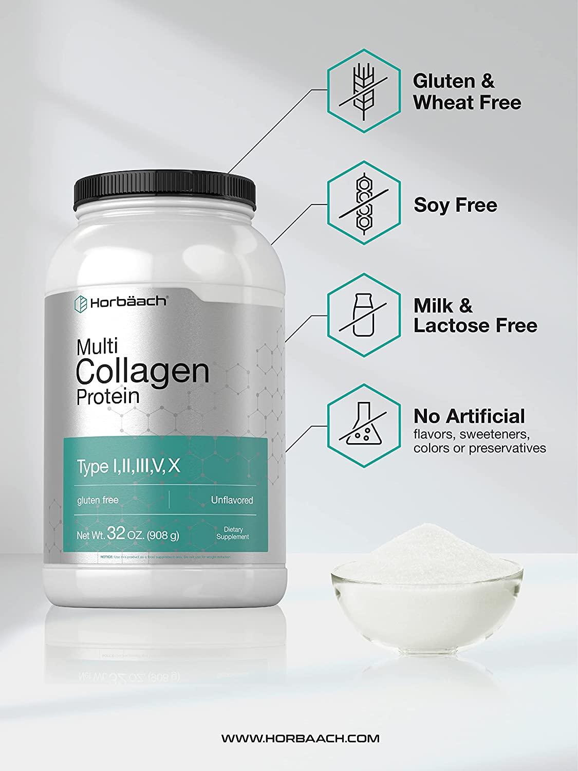 Multi Collagen Protein Powder 32 oz | Type I, II, III, V, X ...