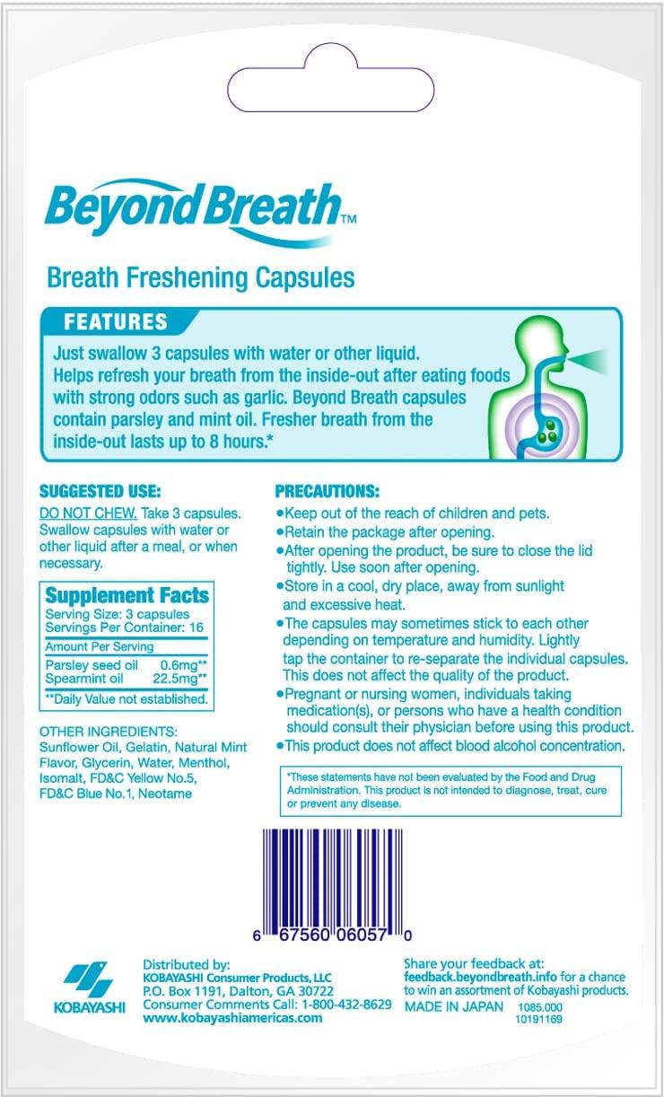 Beyond Breath Natural Capsules Freshen Breath from Inside Out, Works