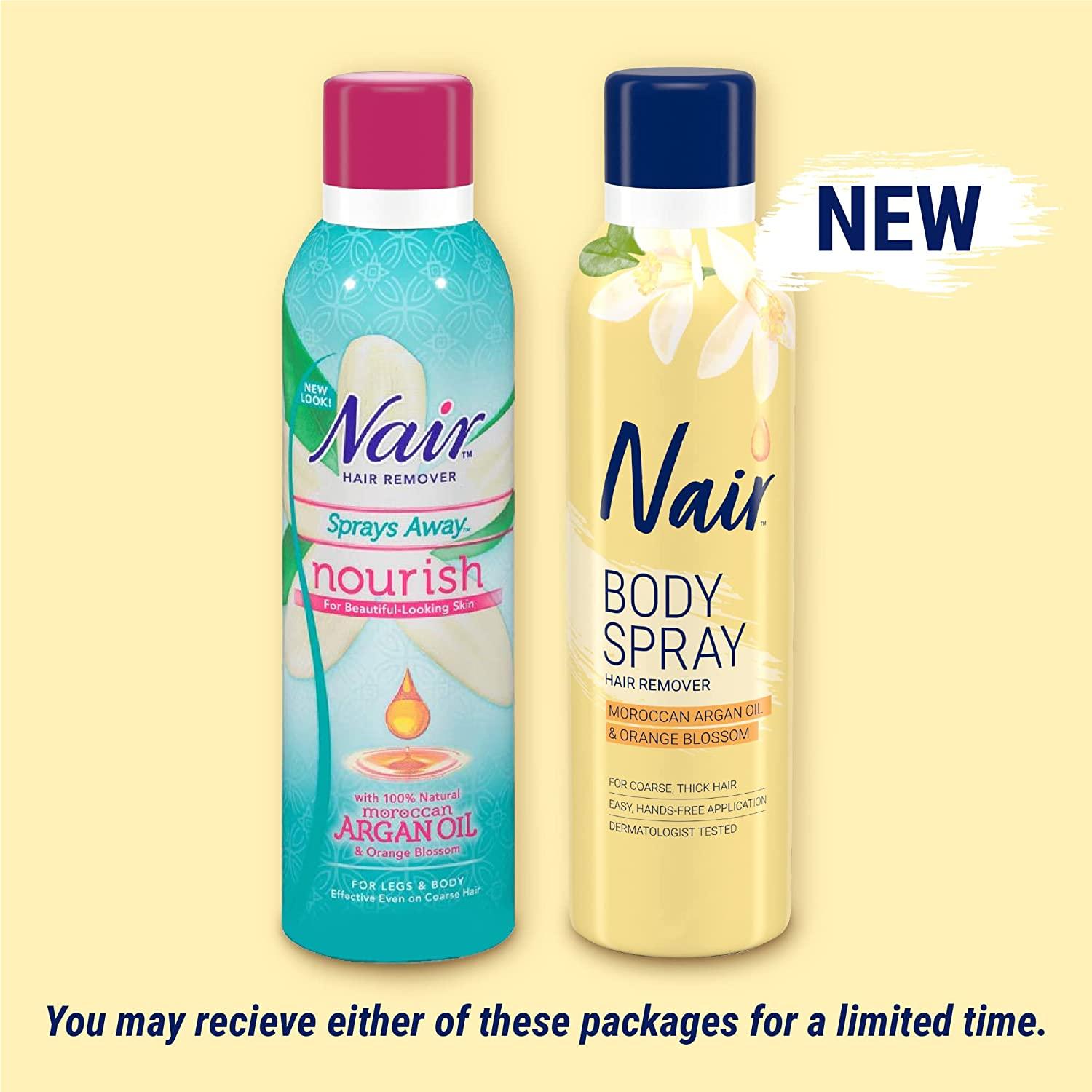 Nair Hair Remover Body Spray, Arm, Leg and Bikini Hair Removal Spray,   Oz Can