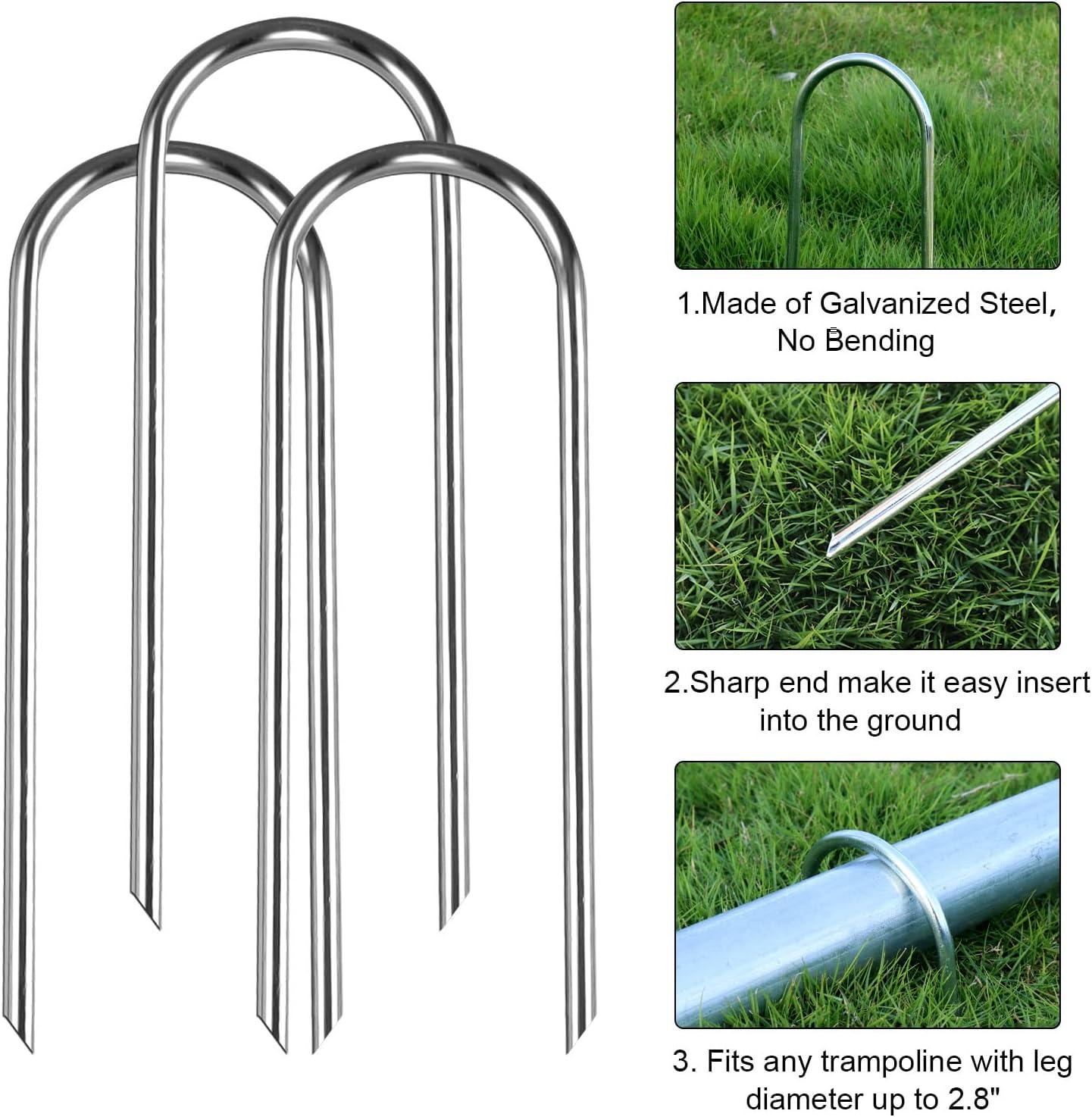 Trampolines Wind Stakes Heavy Duty U Type Sharp Ends Safety Ground