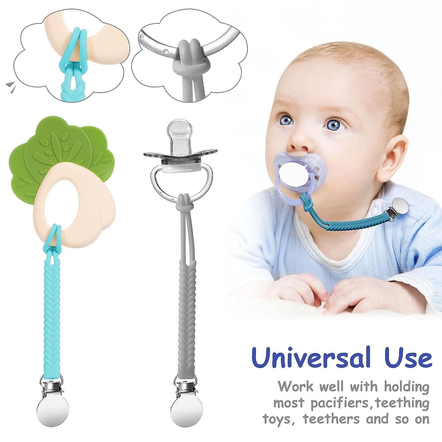 Nuanchu 8 Pieces Pacifier Clips Baby Pacifier Clip Holder Cute