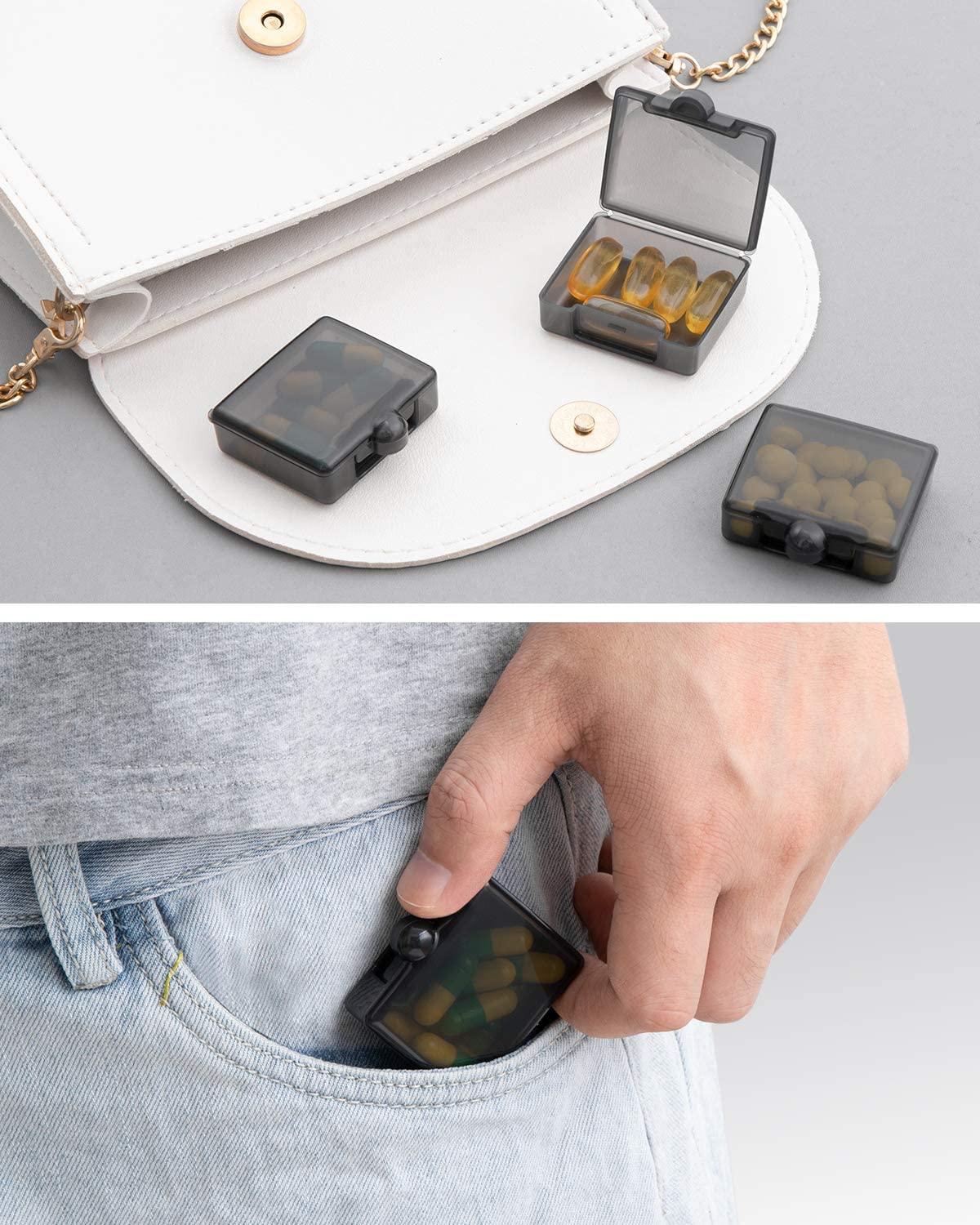 Opret Small Pill Box (3 Pcs), Cute Pill Case Portable for Pocket Purse  Briefcase Travel Pills Box Medicine Storage Container Earplug Case