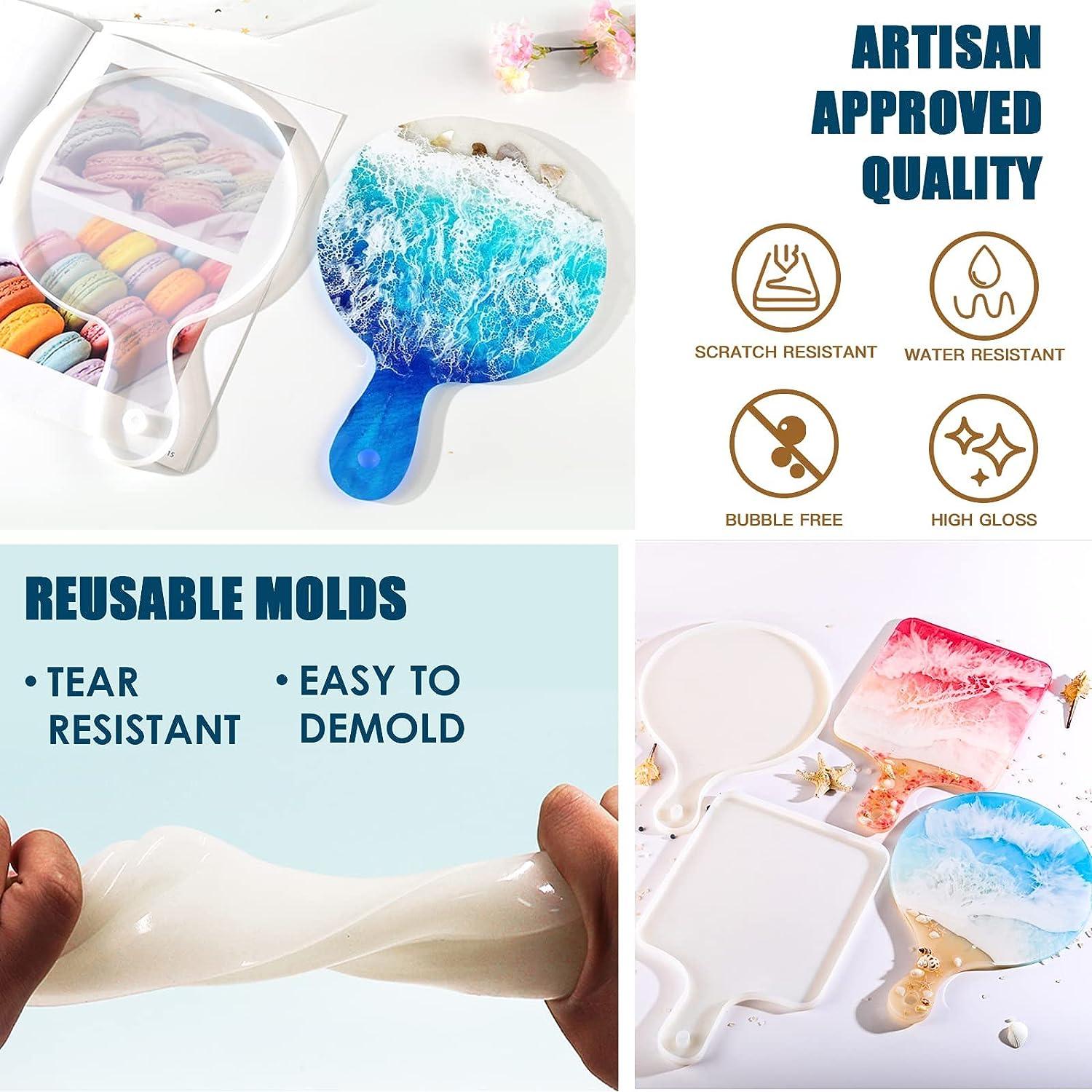 Teexpert Epoxy Resin Kit for Beginners Resin Kit with Coaster Molds  Silicone Molds Kit Pigments Mica Powder Foil Flakes Crystal Clear Art Resin  Casting & Coating for DIY Resin Coasters 16 FL.OZ