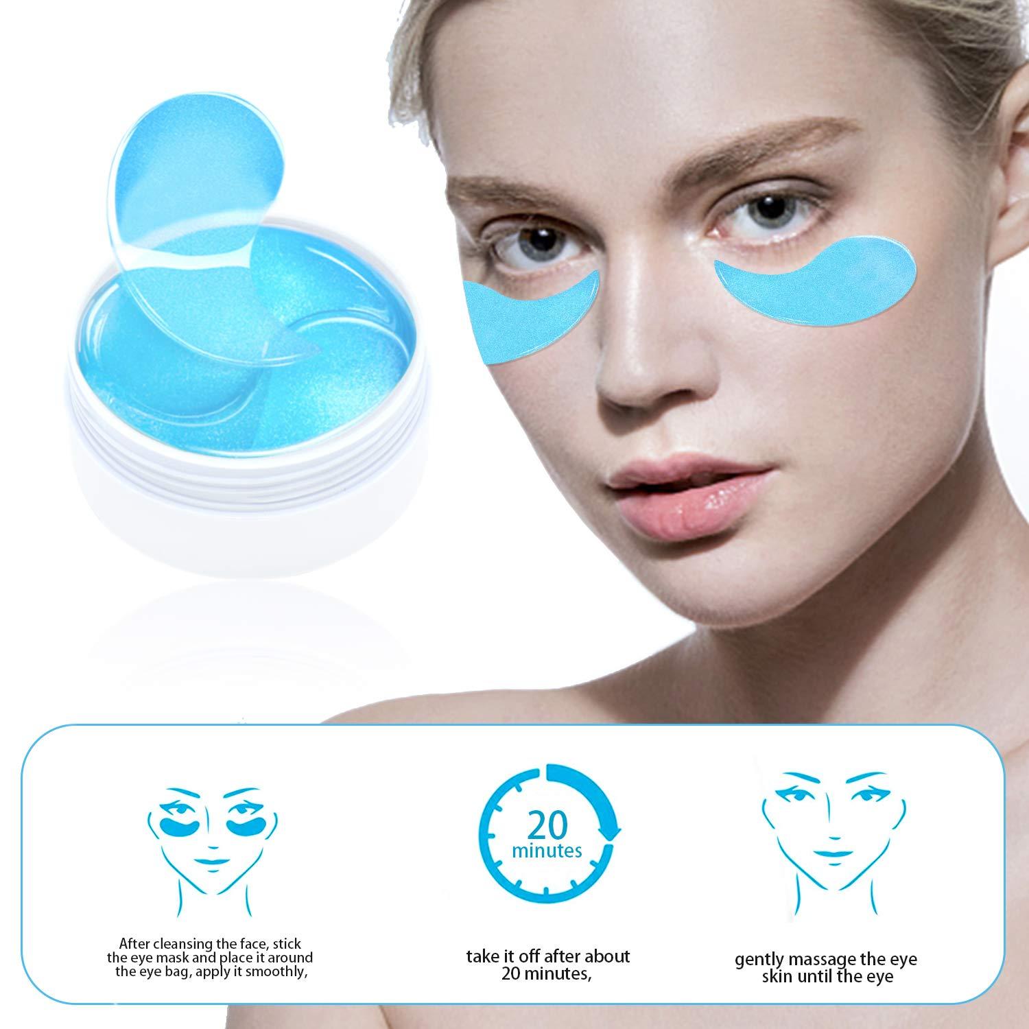 Hyaluronic Acid Eye Patches 60PCS Moisturizing Gel Pads with Collagen