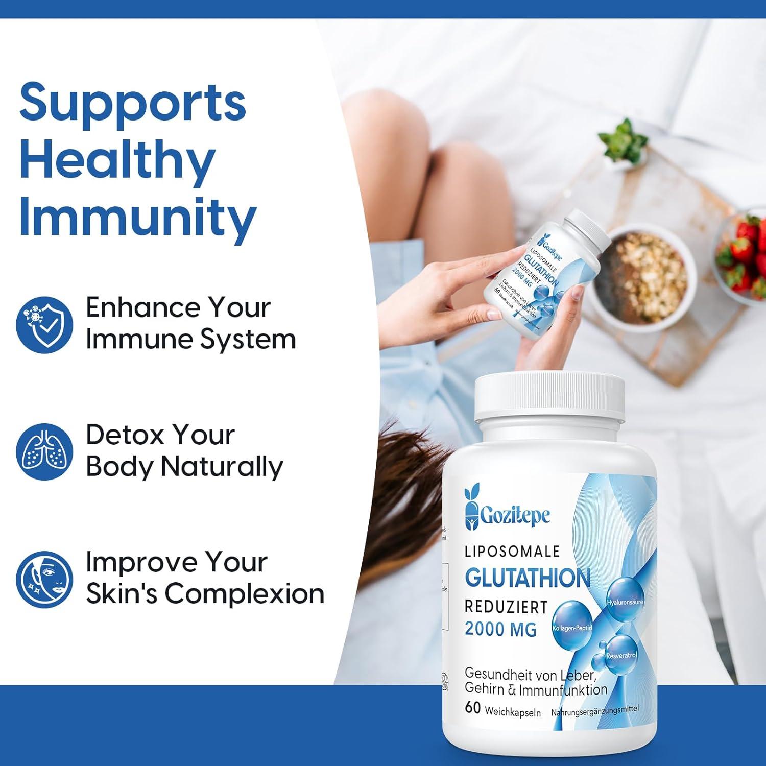 glutathione for cipro toxicity Liposomal Glutathione 2000mg - Powerful Antioxidant Supplement with  Hyaluronic Acid Collagen Peptide & Resveratrol - 10x Better Absorption |  360 Pieces (6-Pack) | Buy Now with Express International Delivery