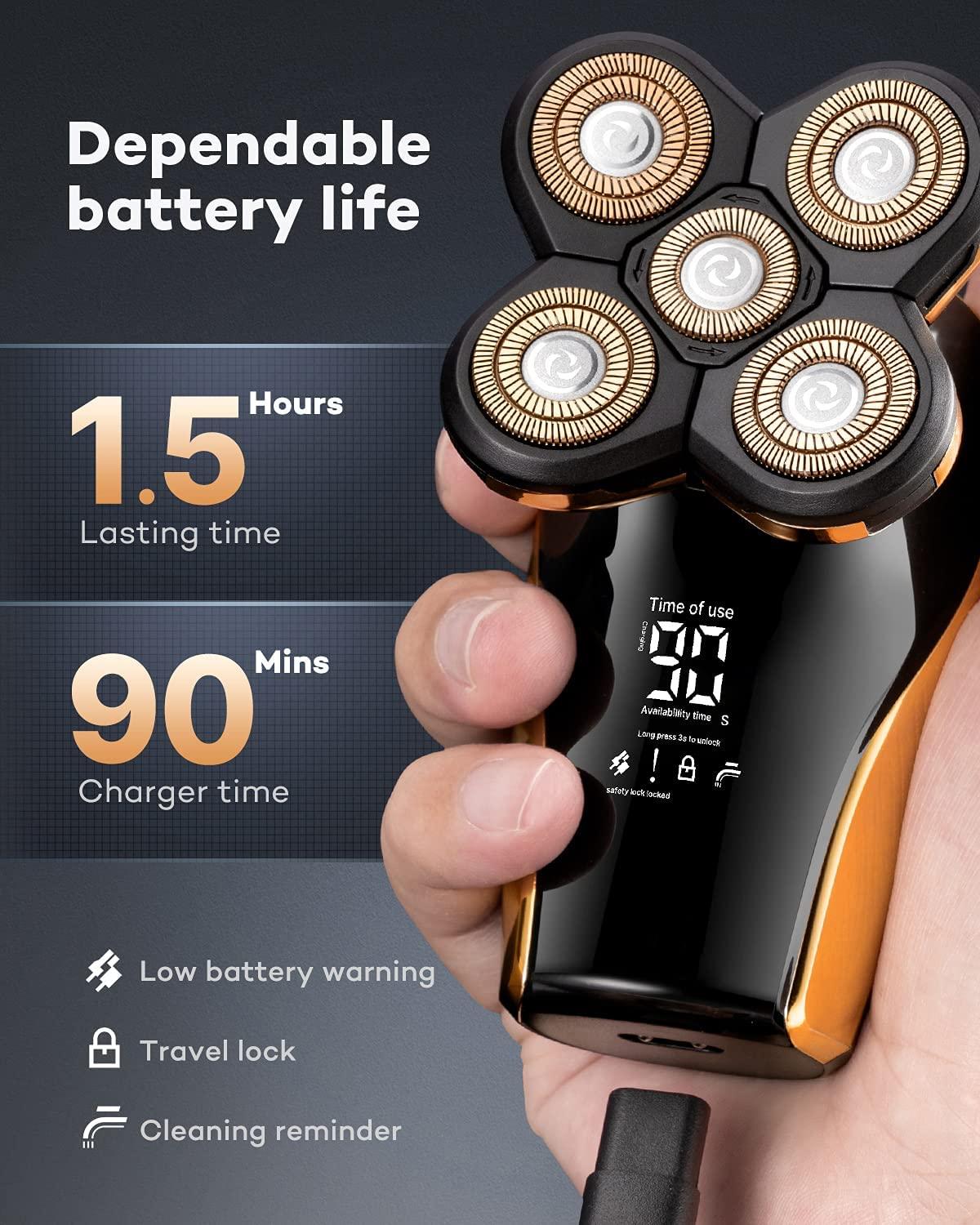 Head Shavers for Bald Men, Waterproof Electric Razor, Wet and Dry