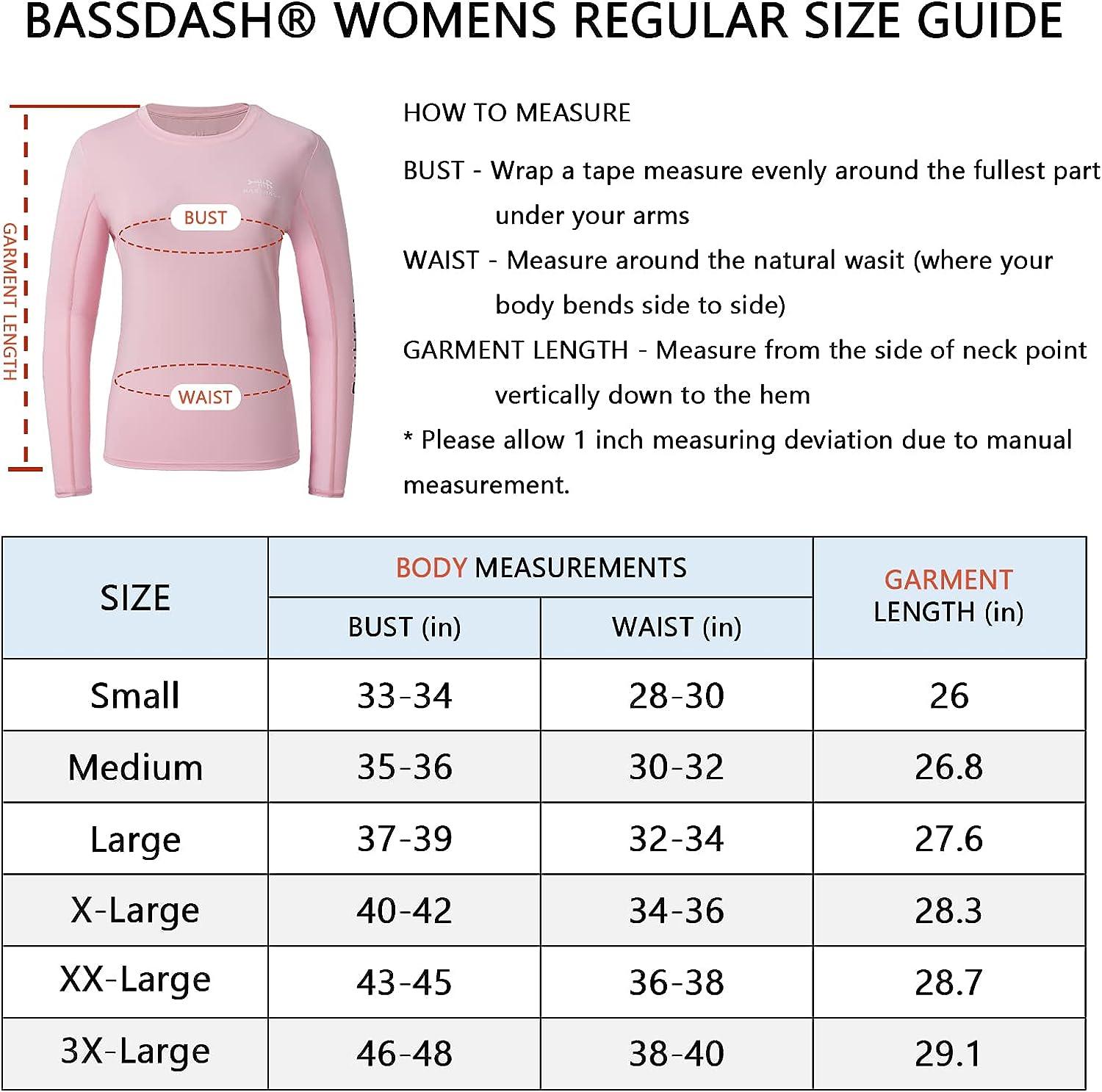 BASSDASH Womens UPF 50+ UV Sun Protection Long Sleeve Shirts Quick