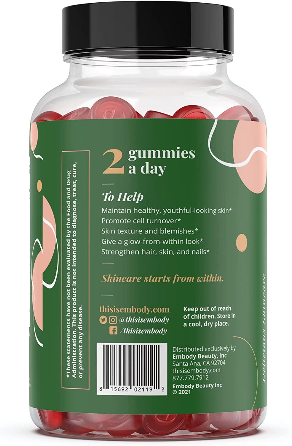 Embody Retinol Multivitamin Gummies 60 Count Strawberry Flavor