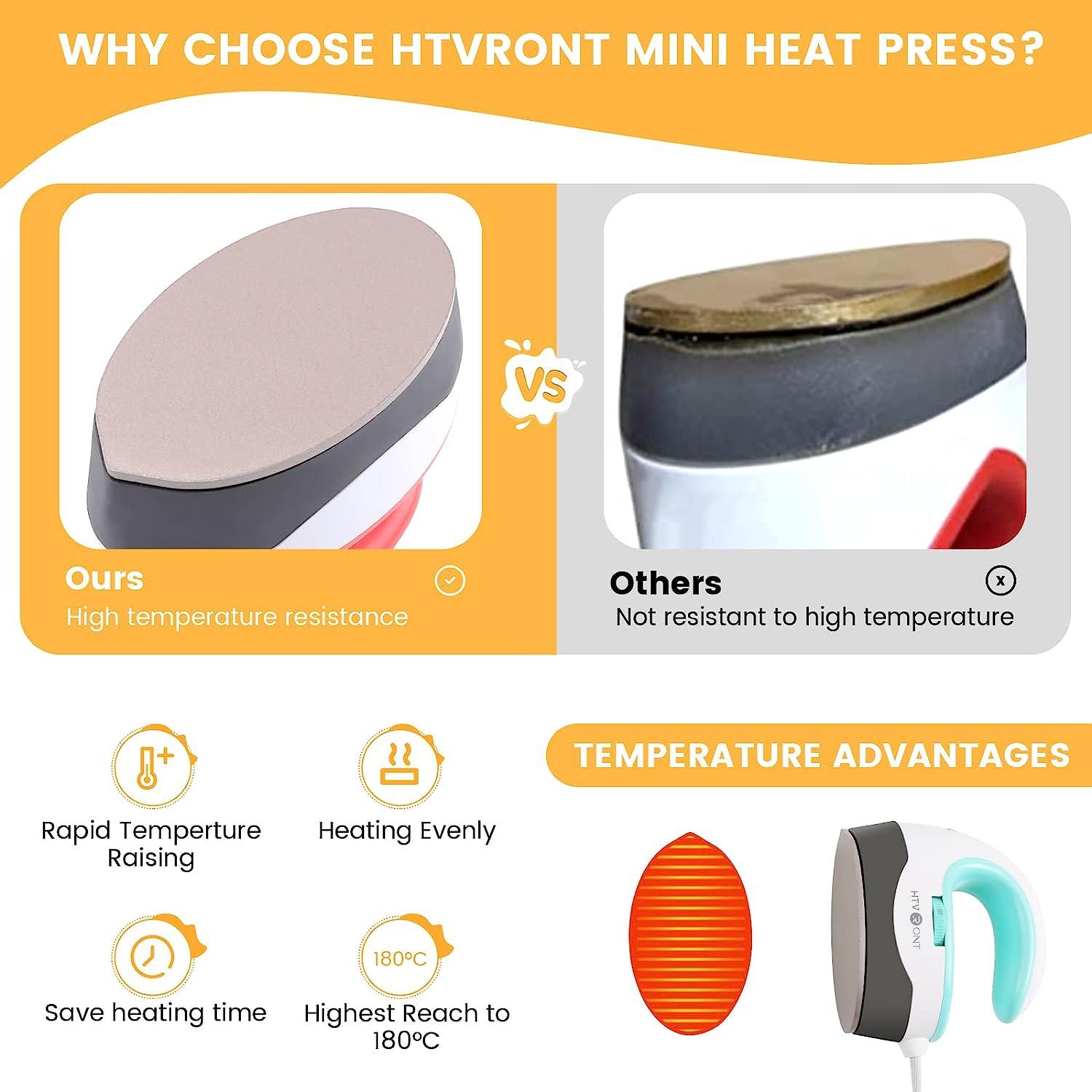 HTVRONT Heat Press Mini Heat Press Machine Small Heat Press Portable Iron  Press Machine for T Shirts Hats Heating Transfer Projects Mint