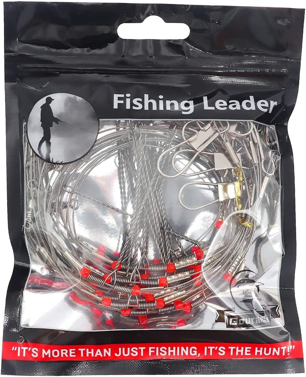 YOTO Fishing Tackle Leaders,Hi-Low Rig,Double Arms Saltwater Stainless  Steel Leader with Swivels,High-Strength Fish Wire Gear Equipment, Fishing  Gift C1-17.7 70lb-12pcs, Fish Wire