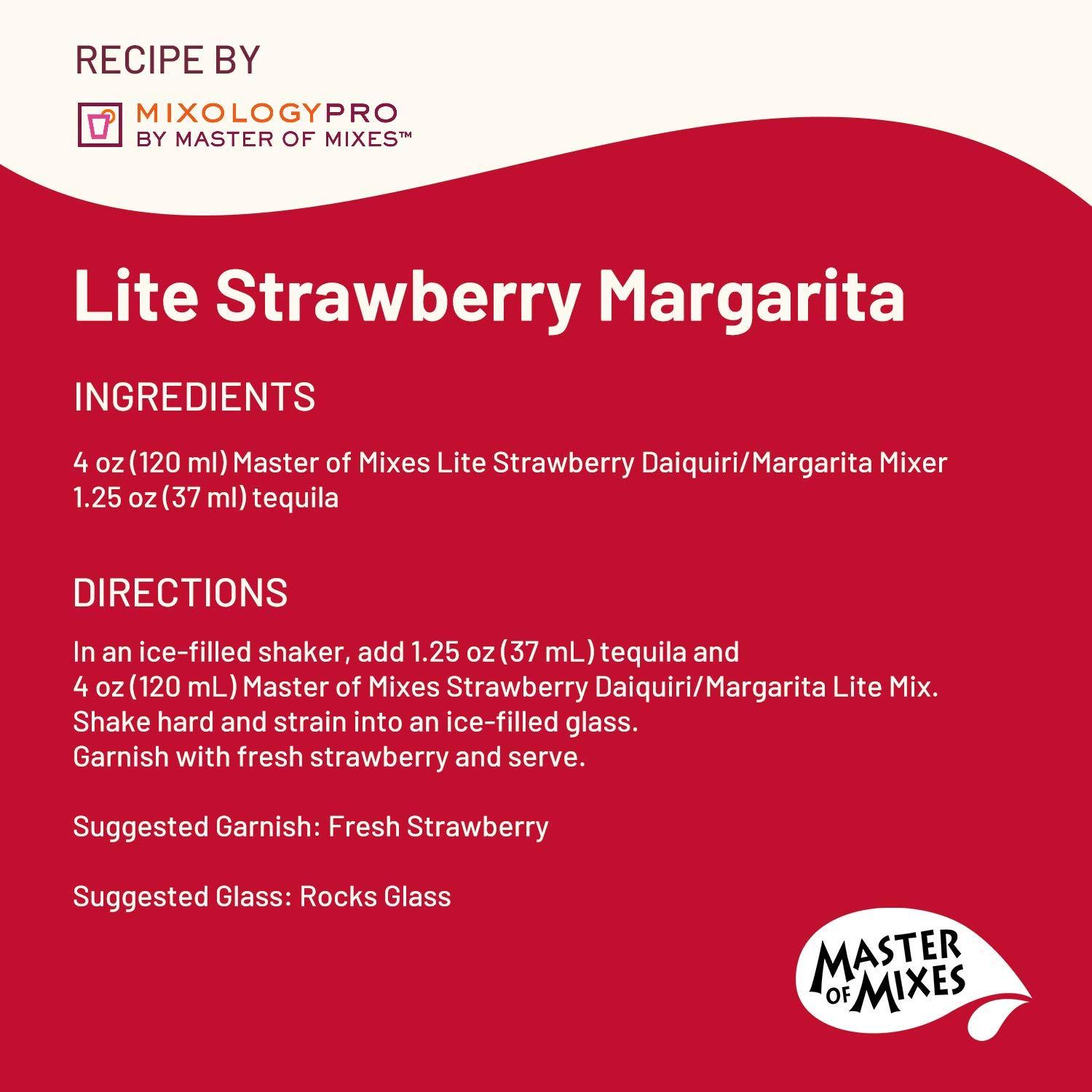 Master of Mixes Strawberry Daiquiri / Margarita Lite Drink Mix, Ready