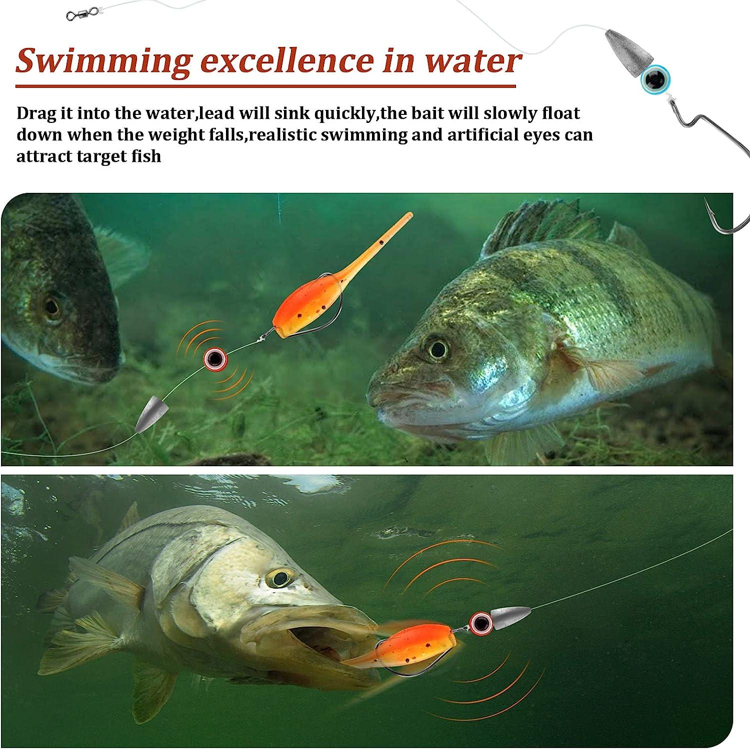 THKFISH Pre-Rigged Texas Bass Fishing Leaders with Weights, Hooks, and ...